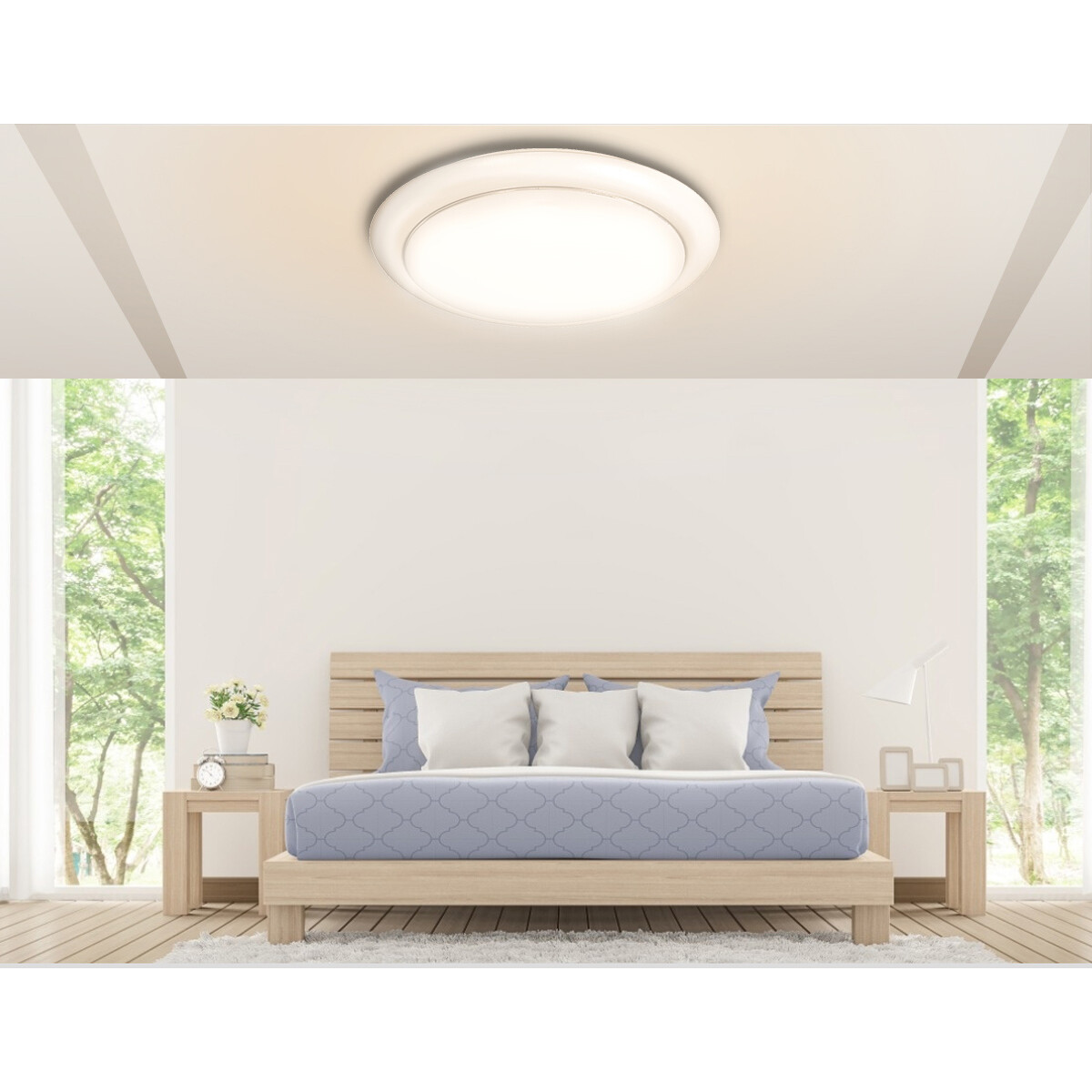 Plafonnier LED - Aigi Ala - En Saillie Rond 12W - Blanc Neutre 4000K - Mat Blanc - Aluminium