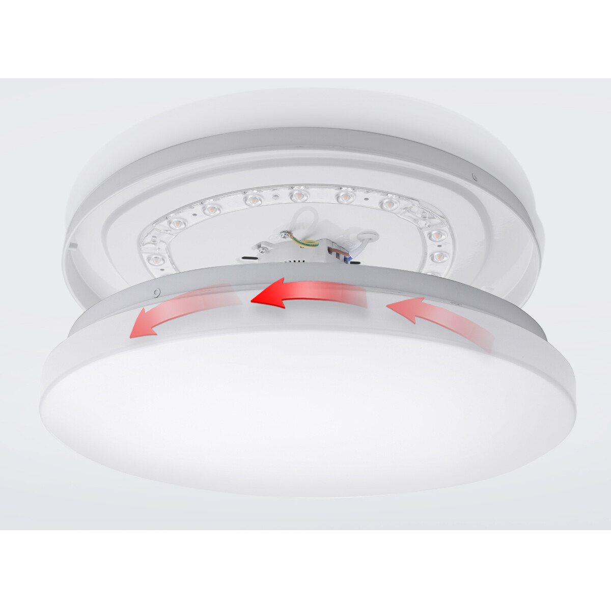 Plafonnier LED - Aigi Alona - En Saillie Rond - 12W - Blanc Neutre 4000K - Mat Blanc - Plastique