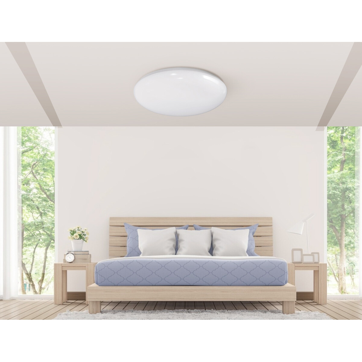 Plafonnier LED - Aigi Arory - En Saillie Rond - 12W - Blanc Neutre 4000K - Mat Blanc - Aluminium