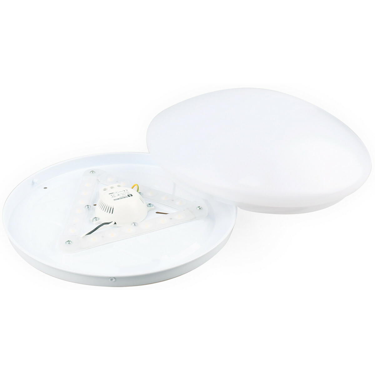 Plafonnier LED - Aigi Arory - En Saillie Rond - 24W - Blanc Froid 6300K - Mat Blanc - Plastique