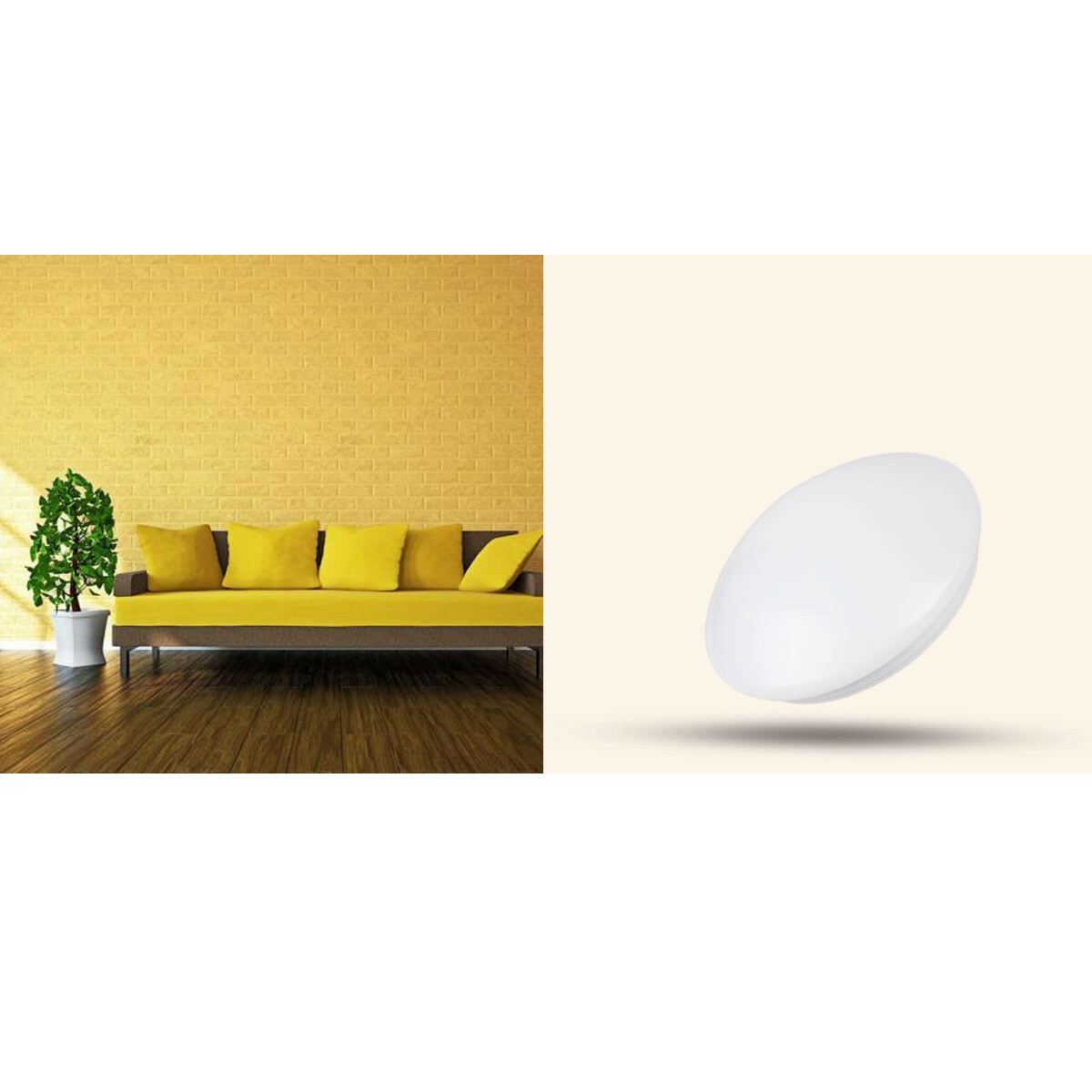 Plafonnier LED - Aigi Arory - En Saillie Rond - 24W - Blanc Froid 6300K - Mat Blanc - Plastique