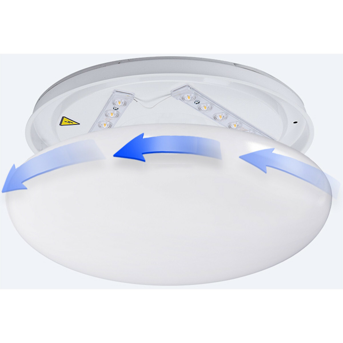 Plafonnier LED - Aigi Arory - En Saillie Rond - 24W - Blanc Chaud 3000K - Mat Blanc - Aluminium