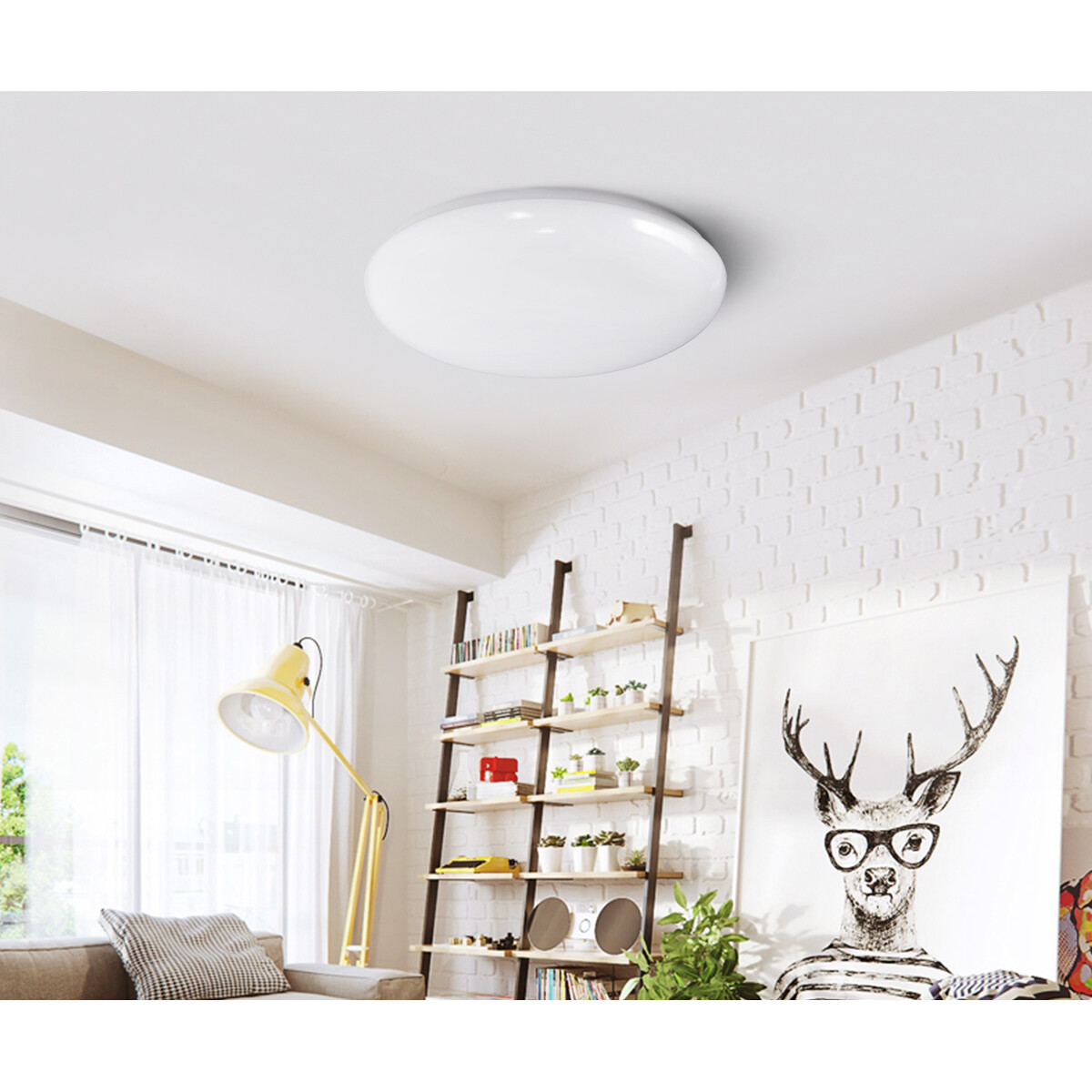 Plafonnier LED - Aigi Dyno - En Saillie Rond 18W - Blanc Froid 6500K - Dimmable - Mat Blanc - Aluminium