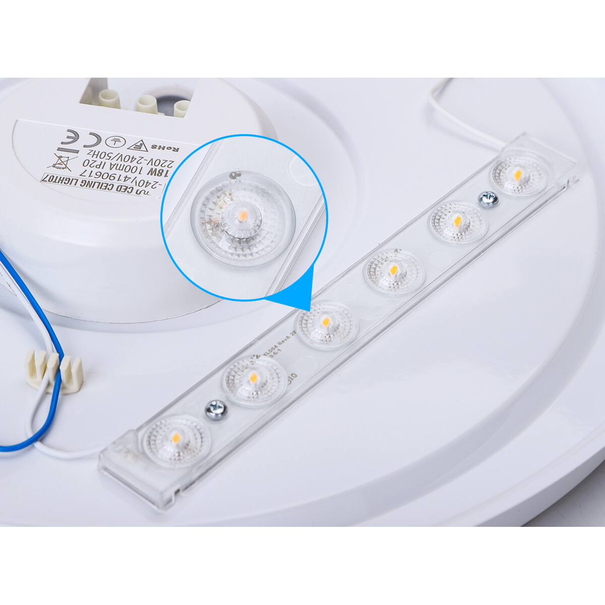 Plafonnier LED - Aigi Dyno - En Saillie Rond 24W - Blanc Neutre 4000K - Dimmable - Mat Blanc - Aluminium