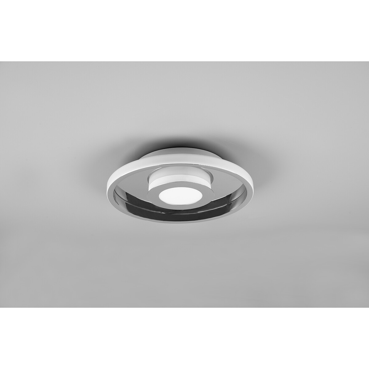 Plafonnier LED - Lumière de Salle de Bain - Trion Asmaya - En Saillie Rond 28W - Étanche aux Éclaboussures IP44 - Dimmable - Blanc Chaud 3000K - Mat Chrome - Aluminium