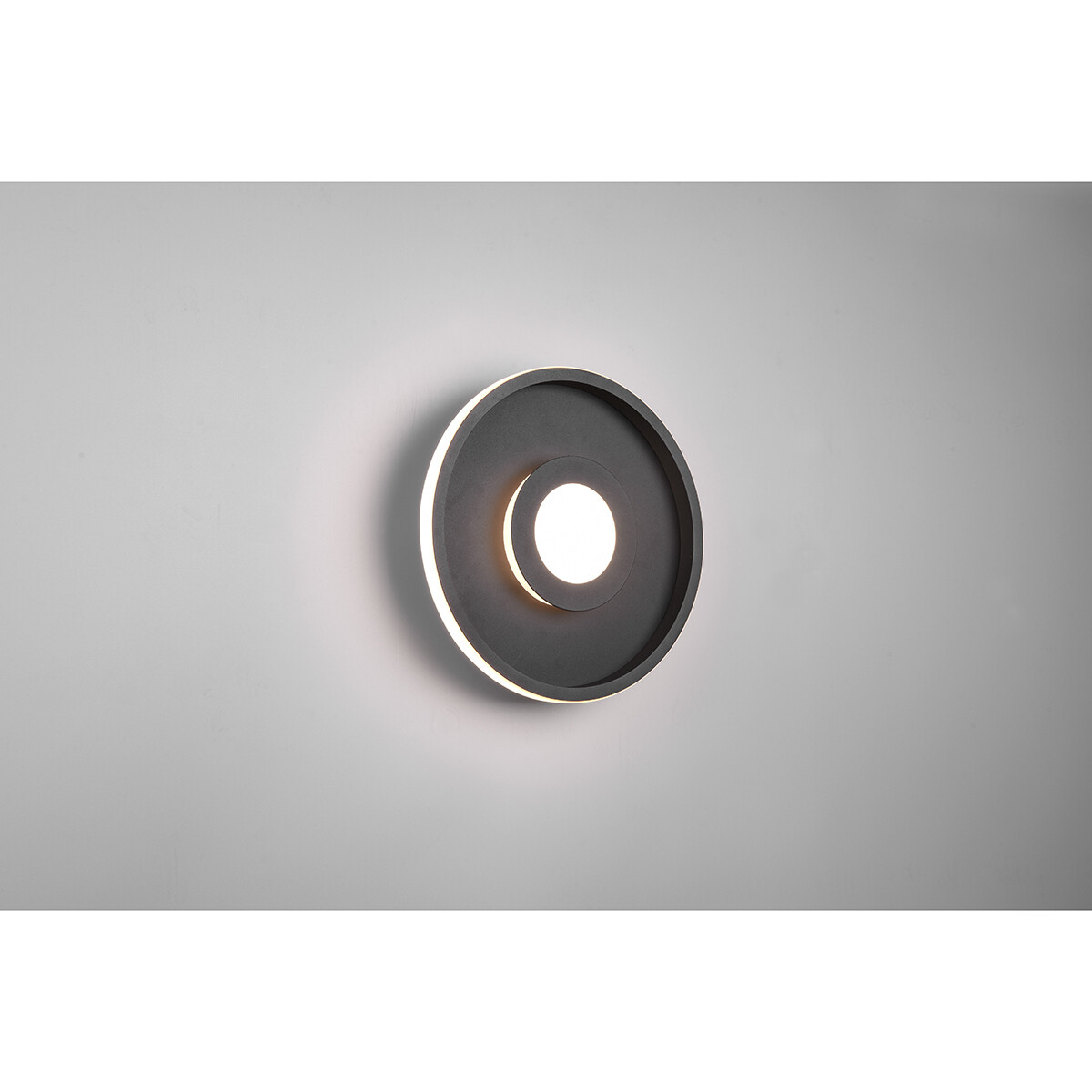 Plafonnier LED - Lumière de Salle de Bain - Trion Asmaya - En Saillie Rond 28W - Étanche aux Éclaboussures IP44 - Dimmable - Blanc Chaud 3000K - Mat Noir - Aluminium