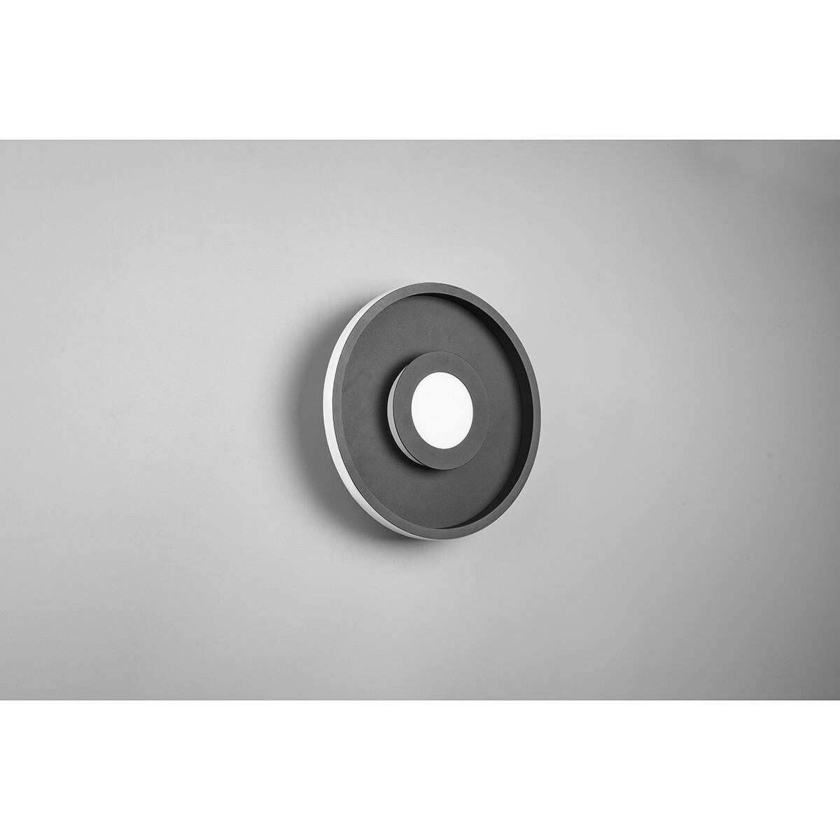 Plafonnier LED - Lumière de Salle de Bain - Trion Asmaya - En Saillie Rond 28W - Étanche aux Éclaboussures IP44 - Dimmable - Blanc Chaud 3000K - Mat Noir - Aluminium