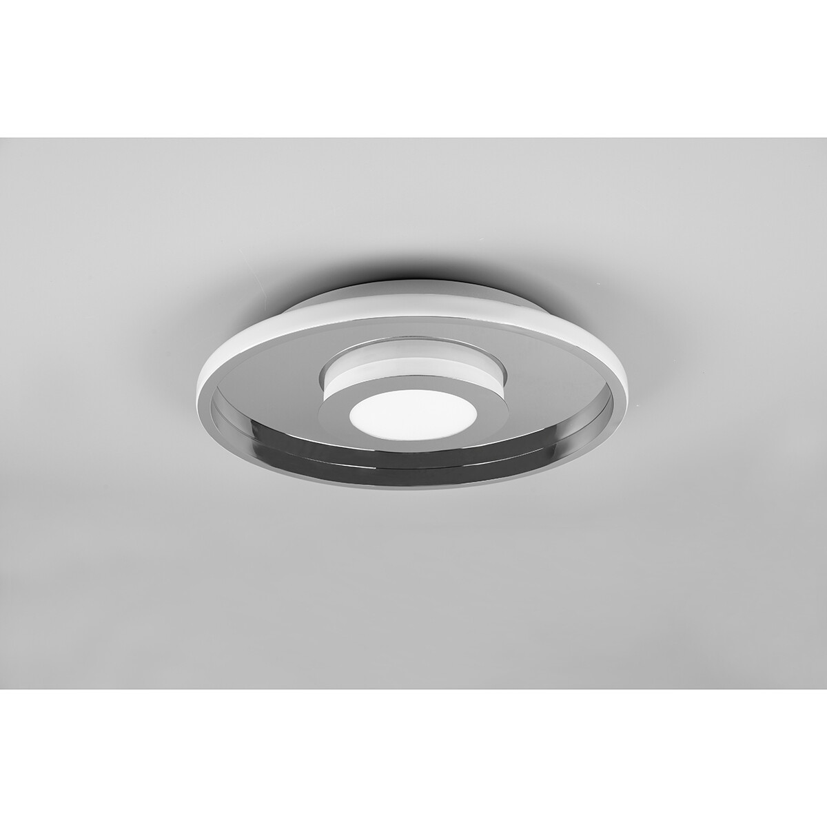 Plafonnier LED - Lumière de Salle de Bain - Trion Asmaya - En Saillie Rond 35W - Étanche aux Éclaboussures IP44 - Dimmable - Blanc Chaud 3000K - Mat Chrome - Aluminium