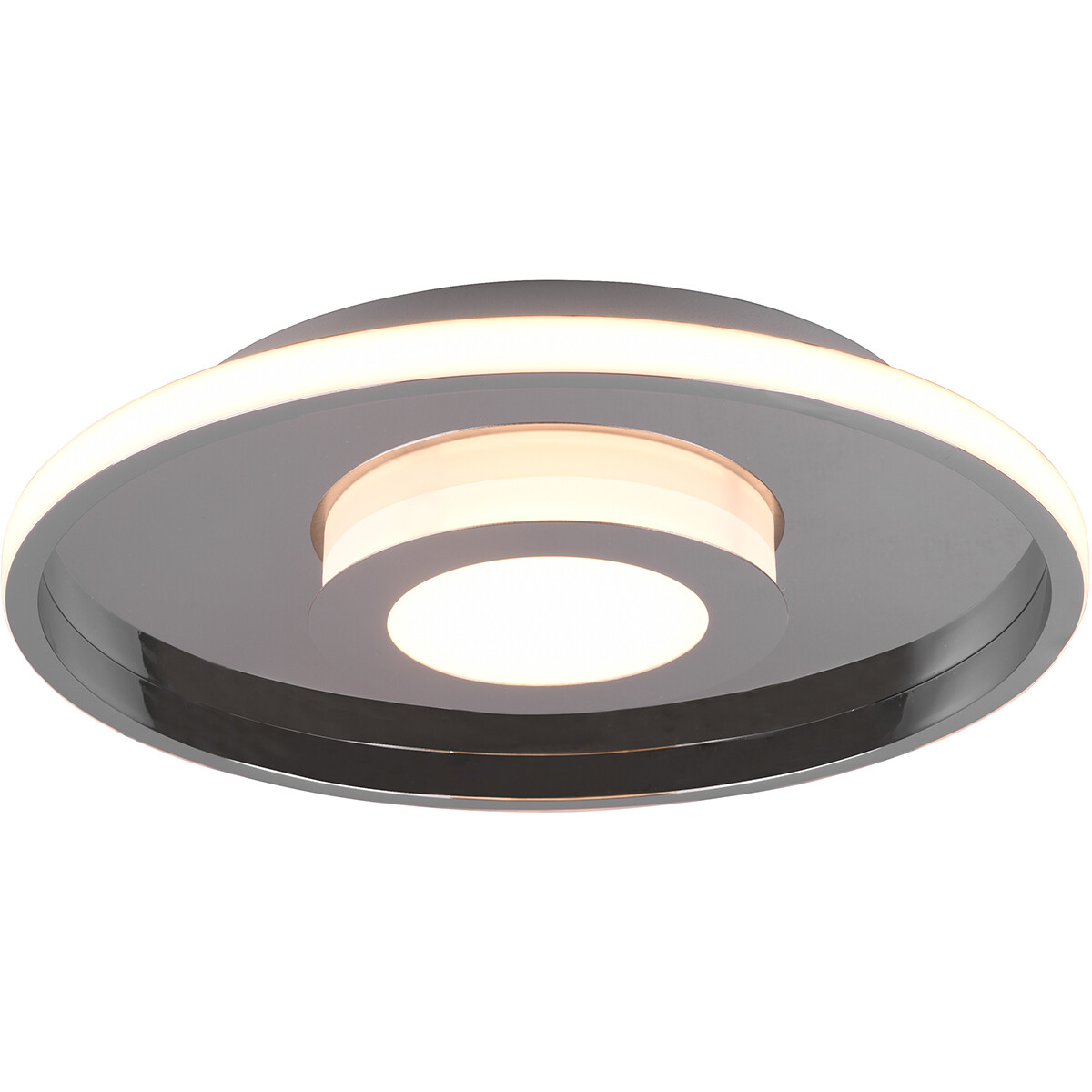 Plafonnier LED - Lumière de Salle de Bain - Trion Asmaya - En Saillie Rond 35W - Étanche aux Éclaboussures IP44 - Dimmable - Blanc Chaud 3000K - Mat Chrome - Aluminium