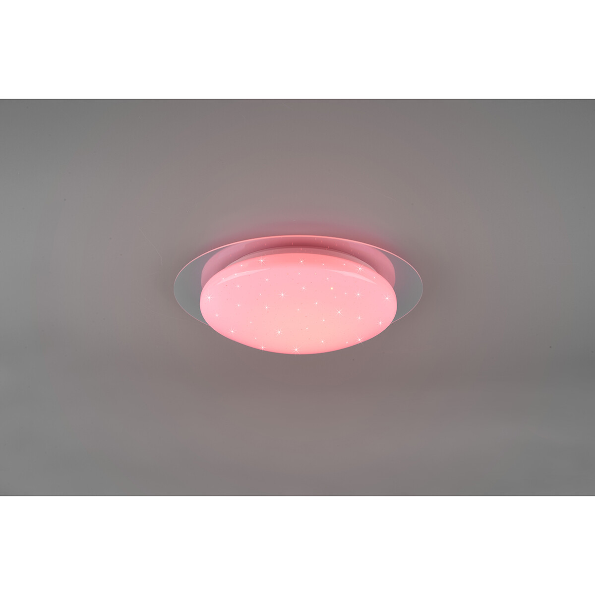 Plafonnier LED - Lumière de Salle de Bain - Trion Frozen - 12W - RGBW - Dimmable - Télécommande - Lumière Étoile - Rond - Mat Blanc - Plastique