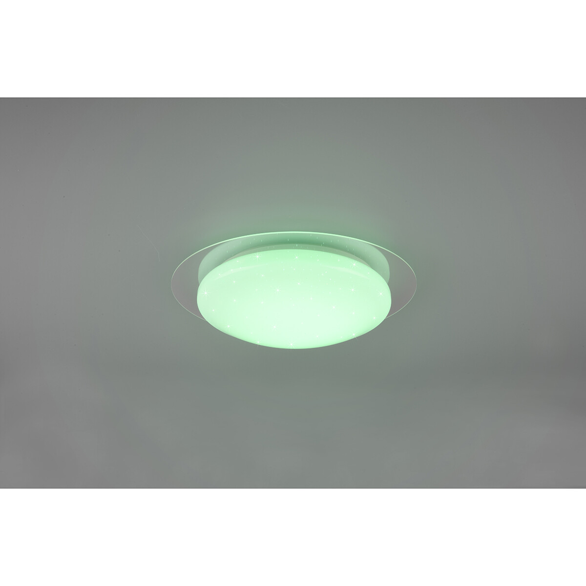 Plafonnier LED - Lumière de Salle de Bain - Trion Frozen - 12W - RGBW - Dimmable - Télécommande - Lumière Étoile - Rond - Mat Blanc - Plastique