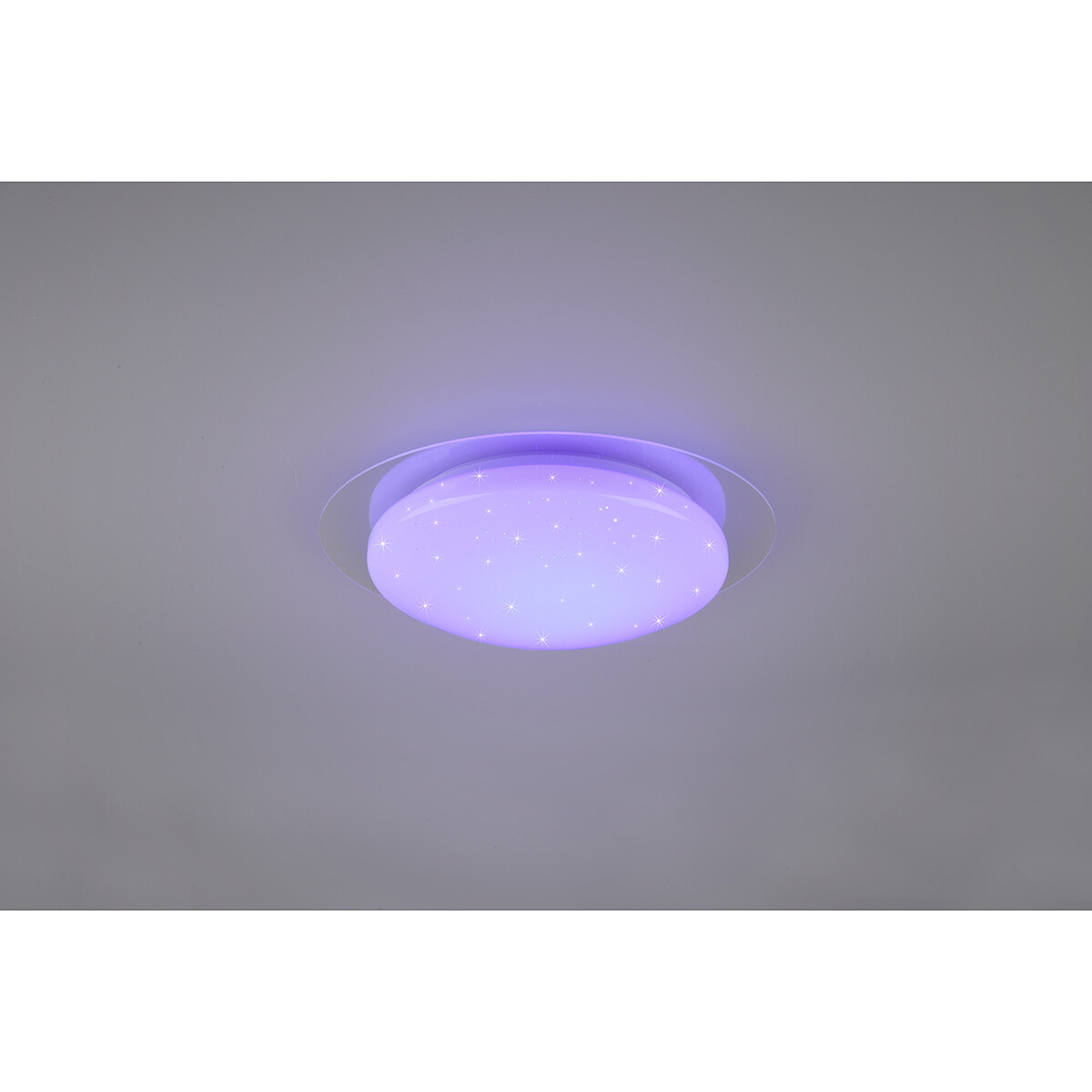 Plafonnier LED - Lumière de Salle de Bain - Trion Frozen - 12W - RGBW - Dimmable - Télécommande - Lumière Étoile - Rond - Mat Blanc - Plastique