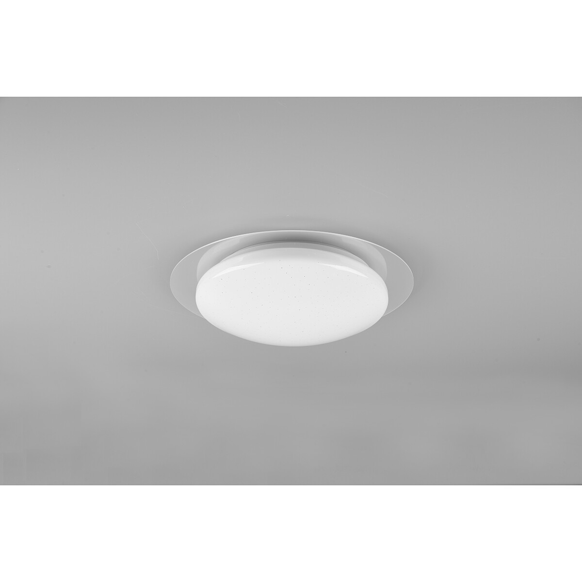 Plafonnier LED - Lumière de Salle de Bain - Trion Frozen - 12W - RGBW - Dimmable - Télécommande - Lumière Étoile - Rond - Mat Blanc - Plastique