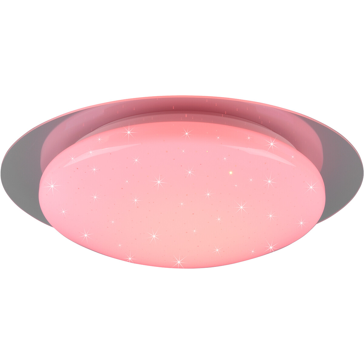 Plafonnier LED - Lumière de Salle de Bain - Trion Frozen - 12W - RGBW - Dimmable - Télécommande - Lumière Étoile - Rond - Mat Blanc - Plastique