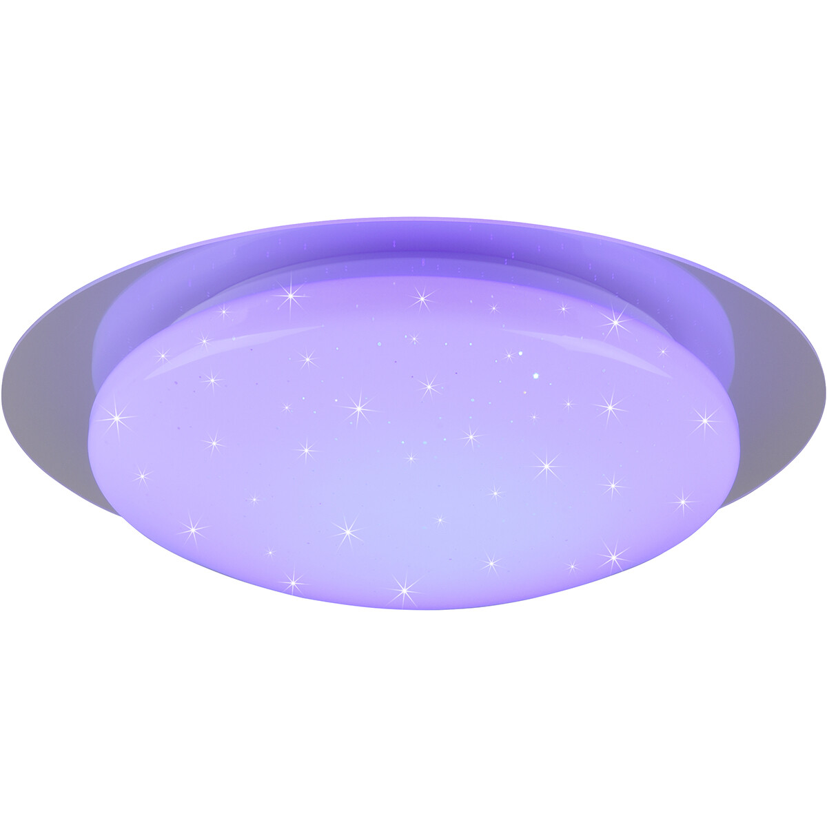 Plafonnier LED - Lumière de Salle de Bain - Trion Frozen - 12W - RGBW - Dimmable - Télécommande - Lumière Étoile - Rond - Mat Blanc - Plastique