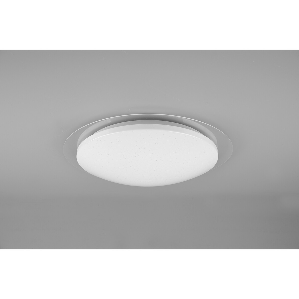 Plafonnier LED - Lumière de Salle de Bain - Trion Frozen - 18.5W - RGBW - Dimmable - Télécommande - Lumière Étoile - Rond - Mat Blanc - Plastique