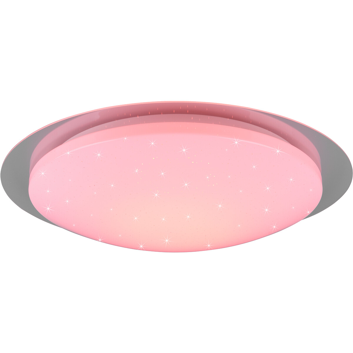 Plafonnier LED - Lumière de Salle de Bain - Trion Frozen - 18.5W - RGBW - Dimmable - Télécommande - Lumière Étoile - Rond - Mat Blanc - Plastique