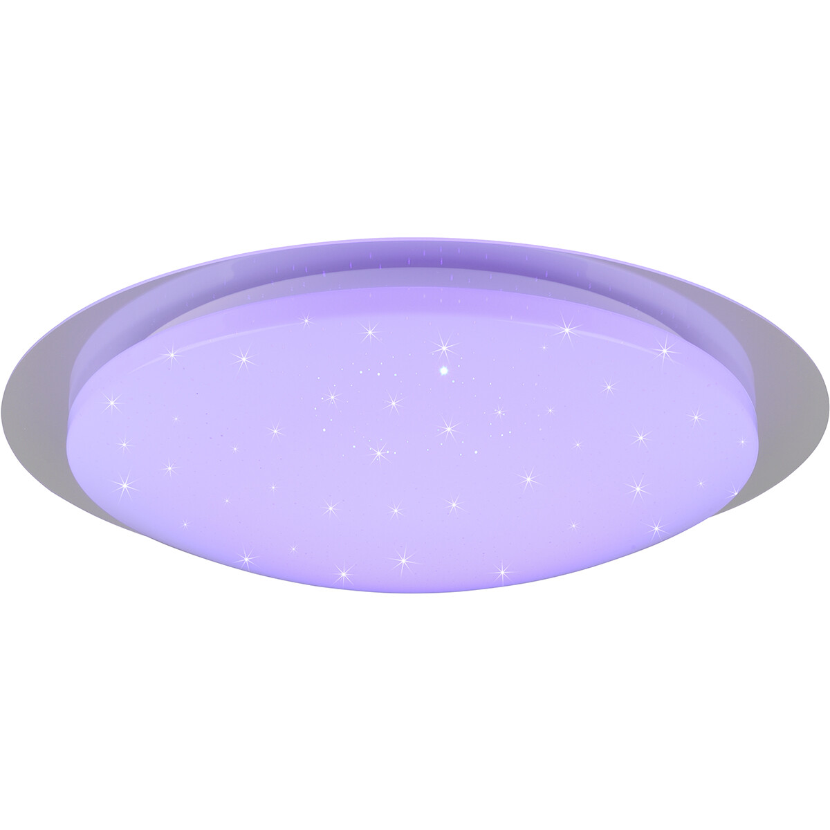 Plafonnier LED - Lumière de Salle de Bain - Trion Frozen - 18.5W - RGBW - Dimmable - Télécommande - Lumière Étoile - Rond - Mat Blanc - Plastique