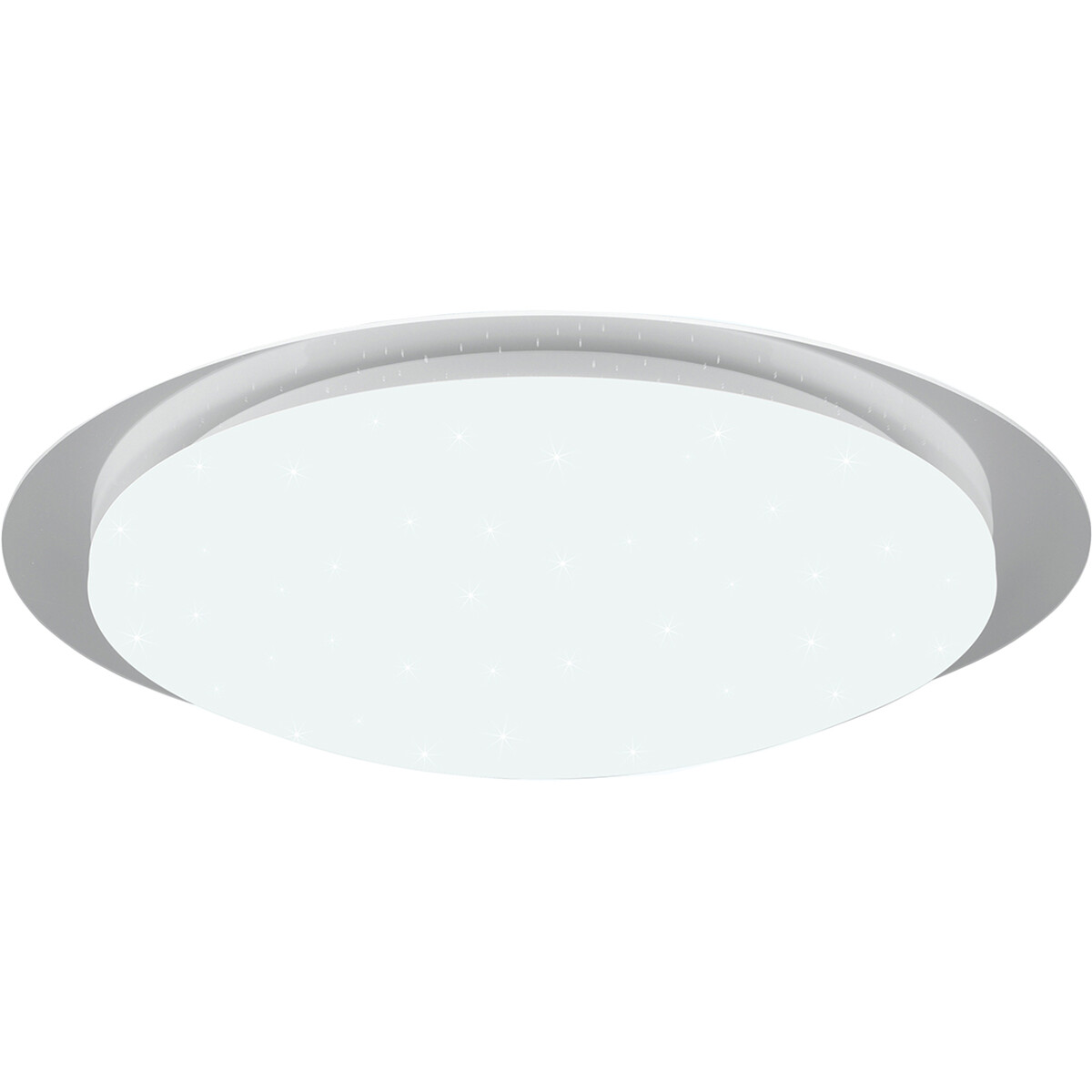 Plafonnier LED - Lumière de Salle de Bain - Trion Frozen - 18.5W - RGBW - Dimmable - Télécommande - Lumière Étoile - Rond - Mat Blanc - Plastique