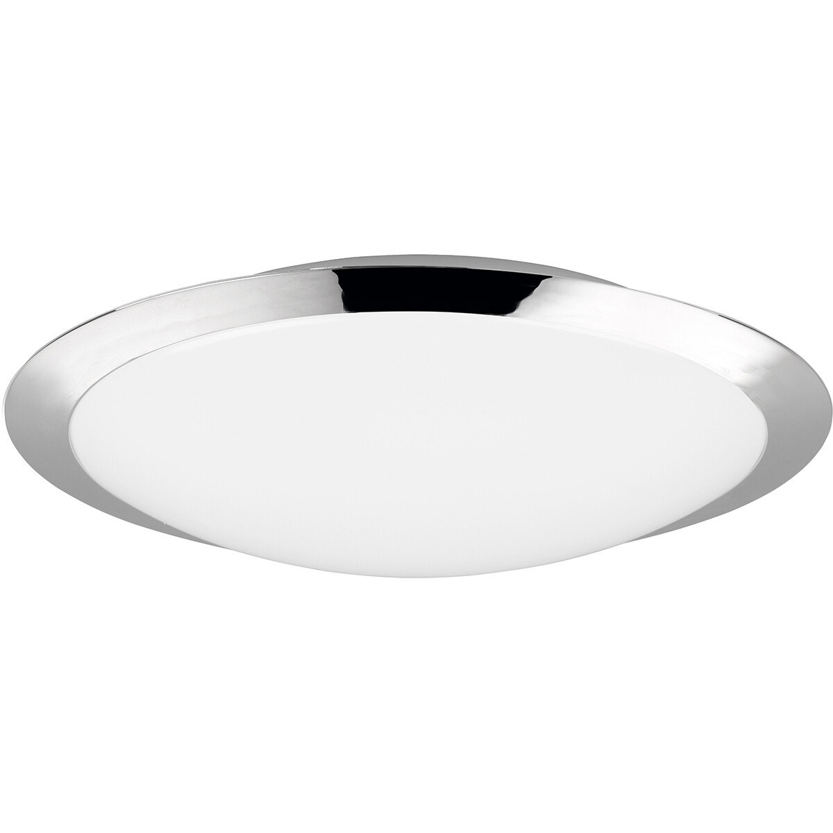 Plafonnier LED - Lumière de Salle de Bain - Trion Hambert - 18.5W - Blanc Neutre 4000K - Étanche aux Éclaboussures IP44 - Rond - Mat Chrome - Plastique