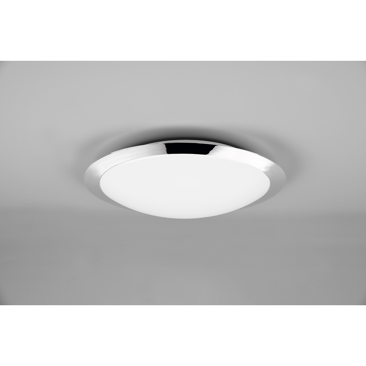 Plafonnier LED - Lumière de Salle de Bain - Trion Hambert - 18.5W - Blanc Neutre 4000K - Étanche aux Éclaboussures IP44 - Rond - Mat Chrome - Plastique