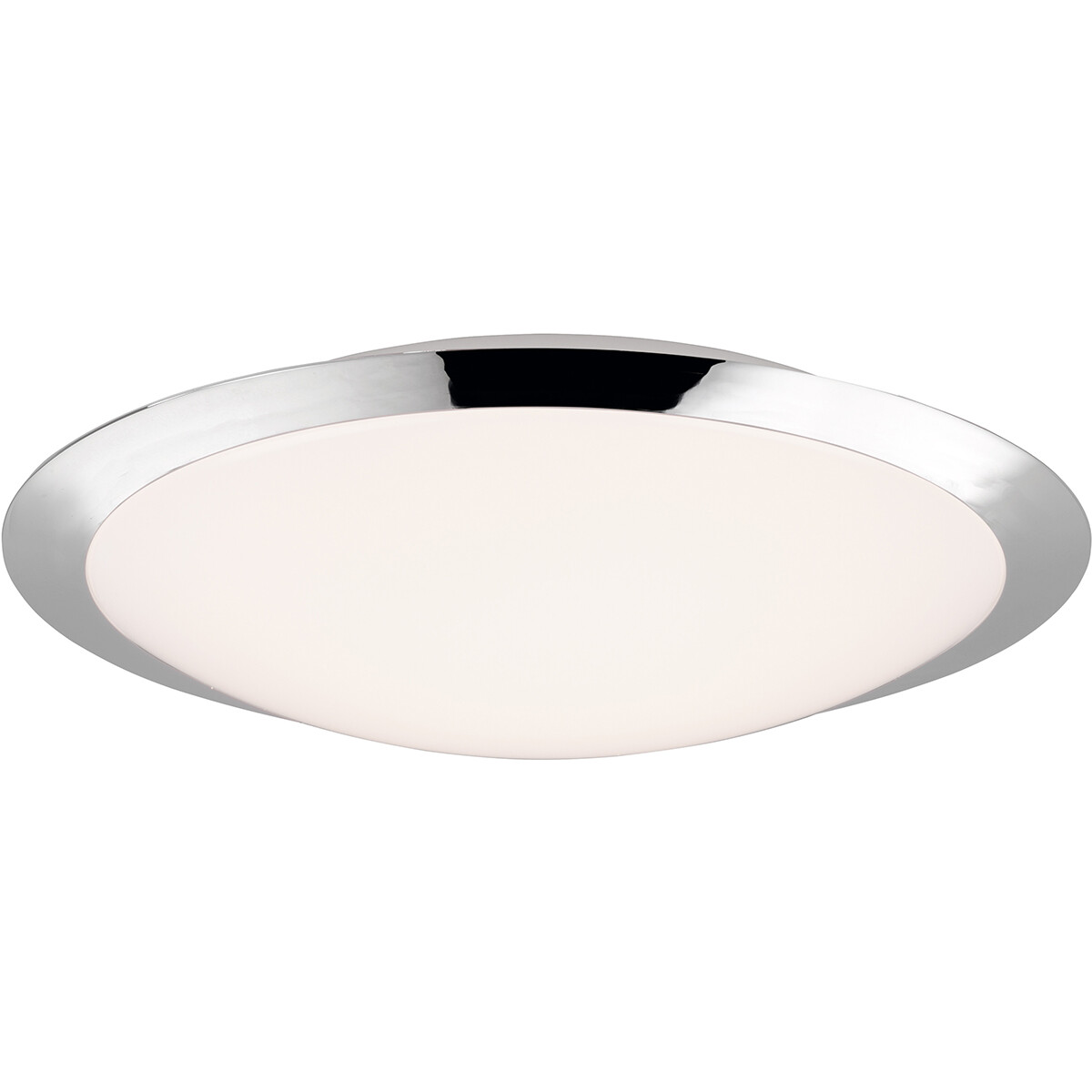 Plafonnier LED - Lumière de Salle de Bain - Trion Hambert - 18.5W - Blanc Neutre 4000K - Étanche aux Éclaboussures IP44 - Rond - Mat Chrome - Plastique