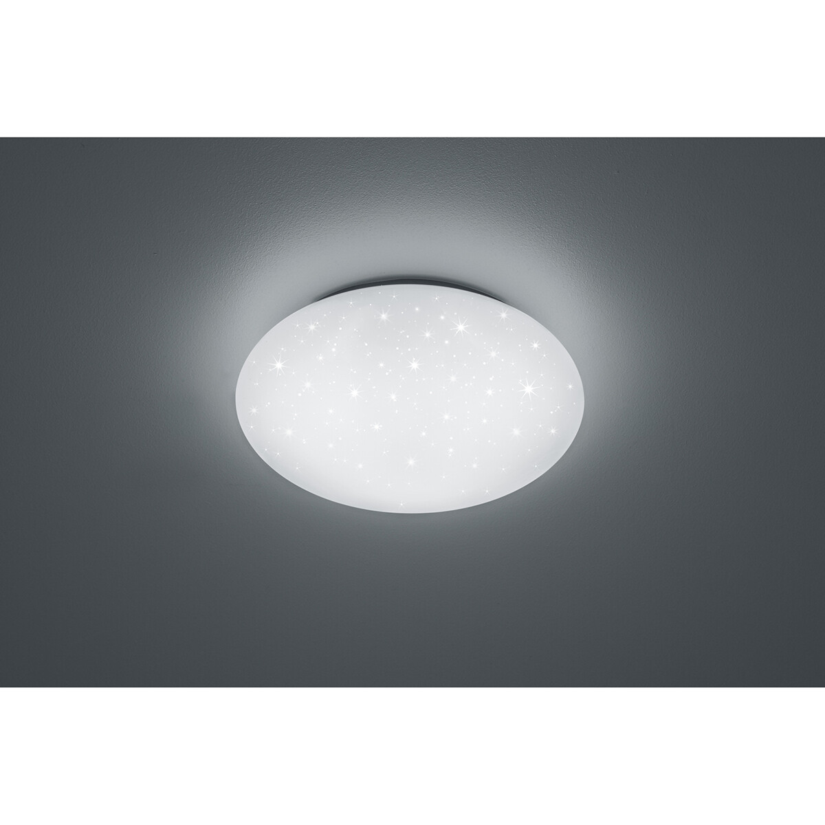 Plafonnier LED - Lumière de Salle de Bain - Trion Paula - 15W - Étanche aux Éclaboussures IP44 - Blanc Neutre 4000K - Lumière Étoile - Rond - Mat Blanc - Plastique