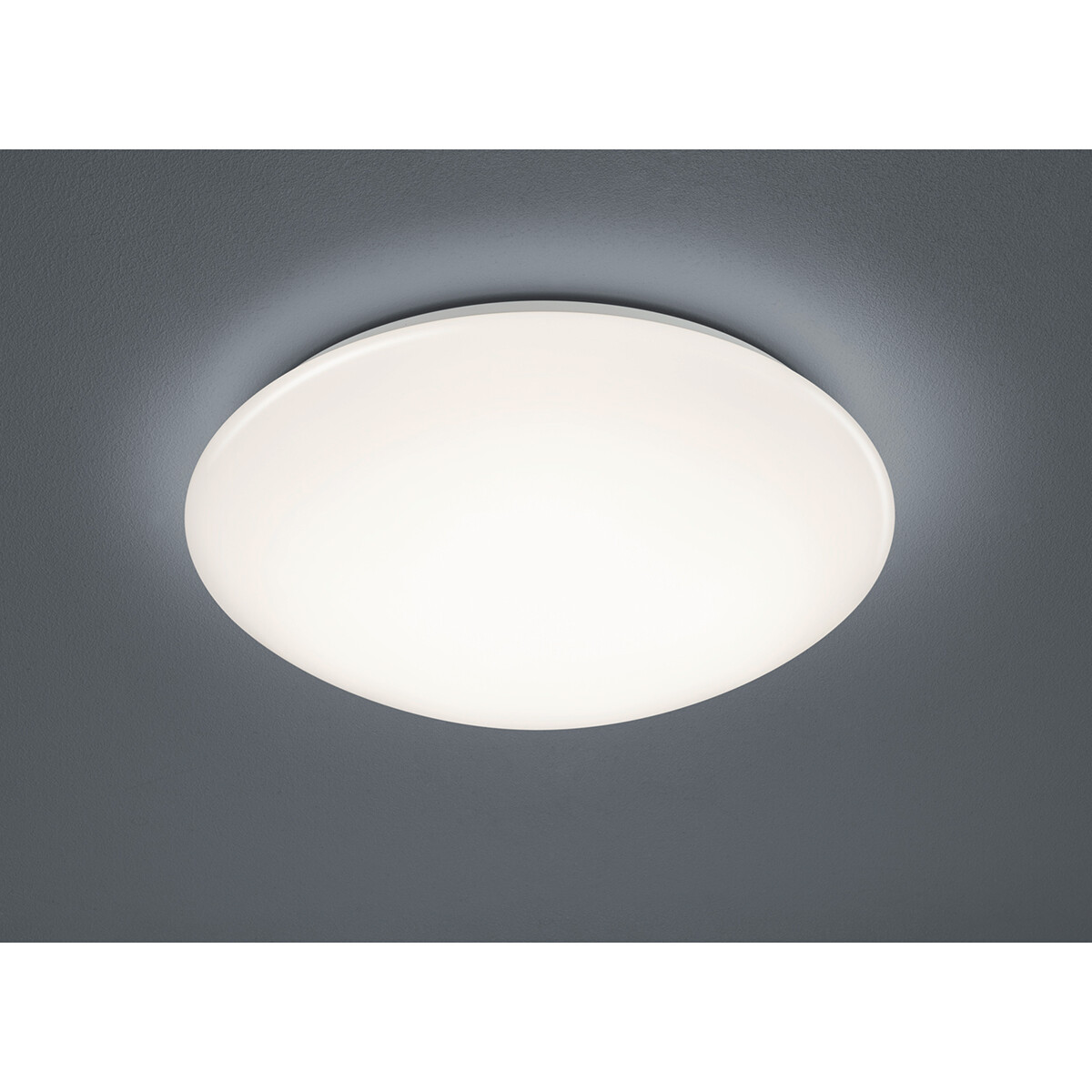 Plafonnier LED - Lumière de Salle de Bain - Trion Paula - 15W - Étanche aux Éclaboussures IP44 - Blanc Chaud 3000K - Rond - Mat Blanc - Plastique