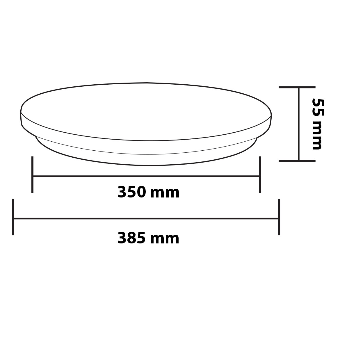 Plafonnier LED - Elotra - En Saillie Rond 36W - Blanc Froid 6400K - Mat Blanc Aluminium - Ø350mm