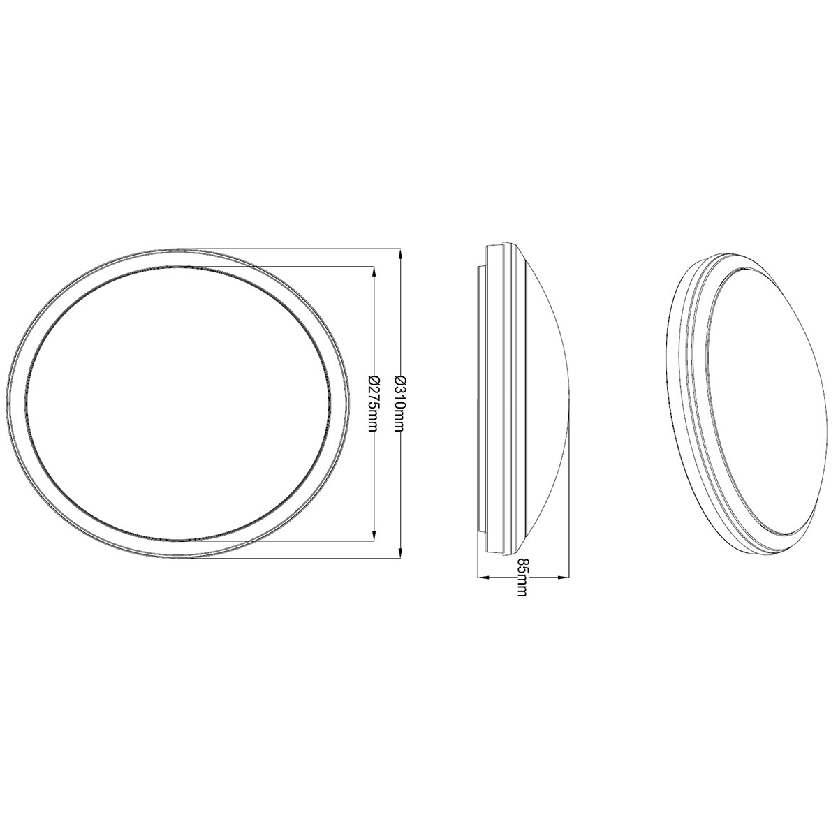 Plafonnier LED avec Détecteur de Mouvement - Trion Avi - En Saillie Rond 5W - Blanc Chaud 3000K - 360° - Mat Gris