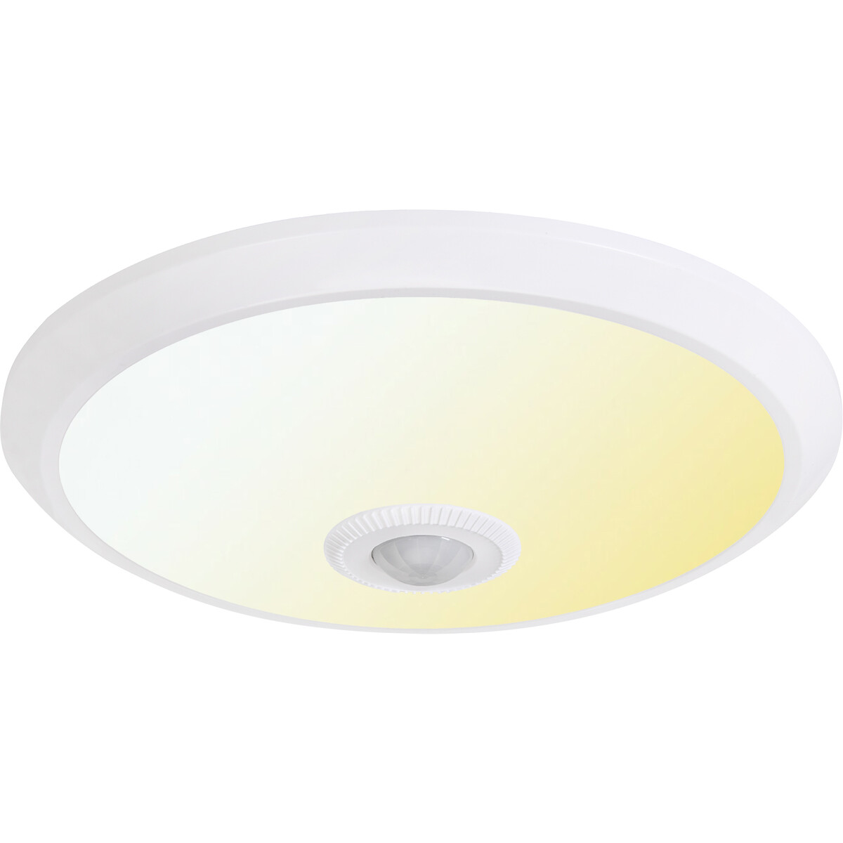 Plafonnier LED avec Détecteur de Mouvement + Interrupteur Crépusculaire - Kozolux Crimpy - 20W 1500lm - Couleur de lumière ajustable CCT - Montage en Surface - Rond - Blanc