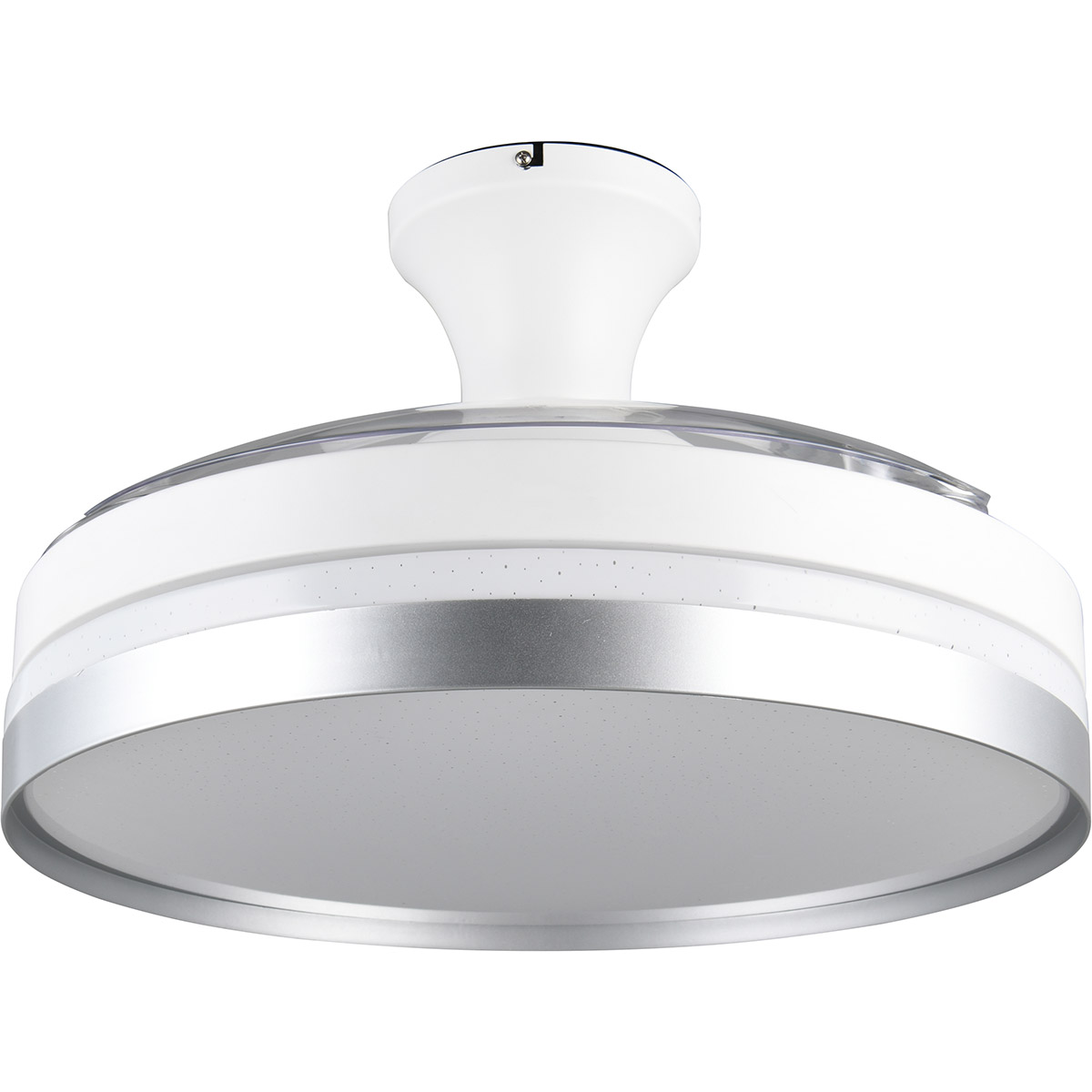 LED Plafonnier avec Ventilateur - Ventilateur de Plafond - Trion Berga - 35W - Couleur Ajustable - Télécommande - Gradable - Rond - Titane - Plastique