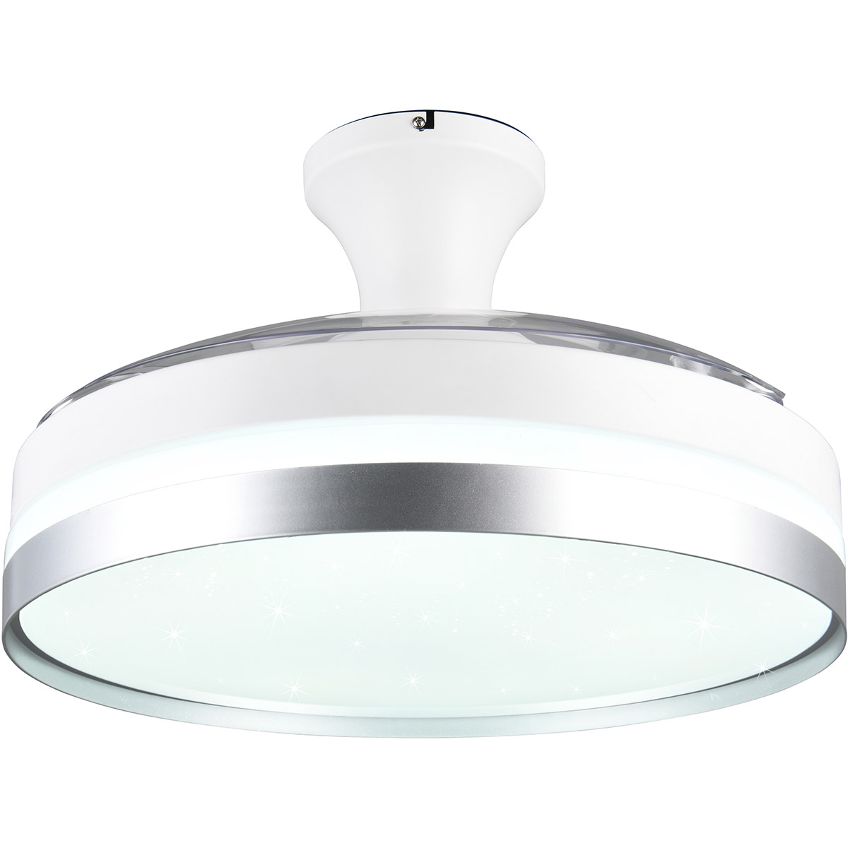 LED Plafonnier avec Ventilateur - Ventilateur de Plafond - Trion Berga - 35W - Couleur Ajustable - Télécommande - Gradable - Rond - Titane - Plastique