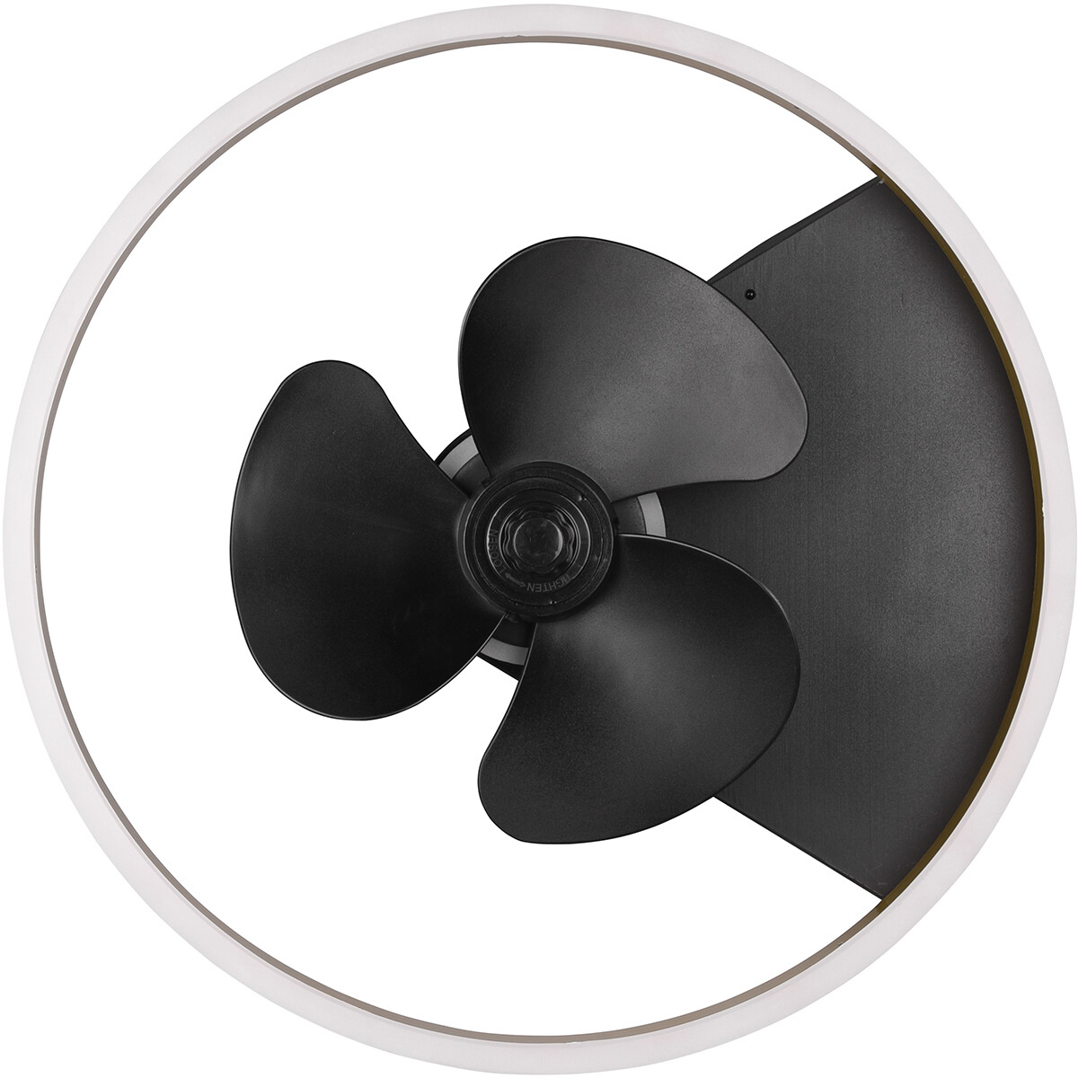 Plafonnier LED avec ventilateur - Ventilateur de Plafond - Trion Borkino - 30W - Couleur de lumière ajustable - Télécommande - Dimmable - Rond - Mat Noir - Aluminium