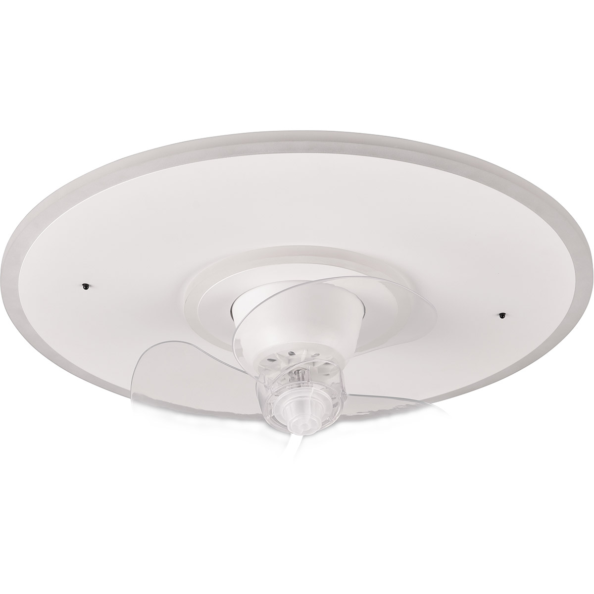 LED Plafonnier avec Ventilateur - Ventilateur de Plafond - Trion Bryan - 30W - Couleur Ajustable - Télécommande - Gradable - Rond - Blanc Mat - Métal