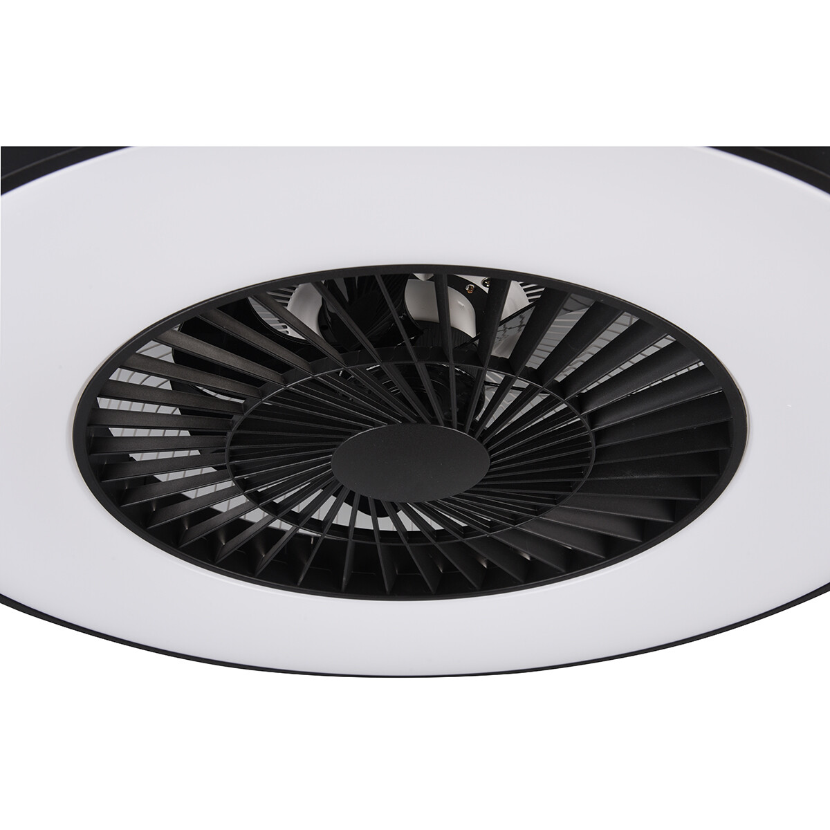 Plafonnier LED avec ventilateur - Ventilateur de Plafond - Trion Halma - 40W - Couleur de lumière ajustable - Télécommande - Dimmable - Rond - Mat Noir - Plastique