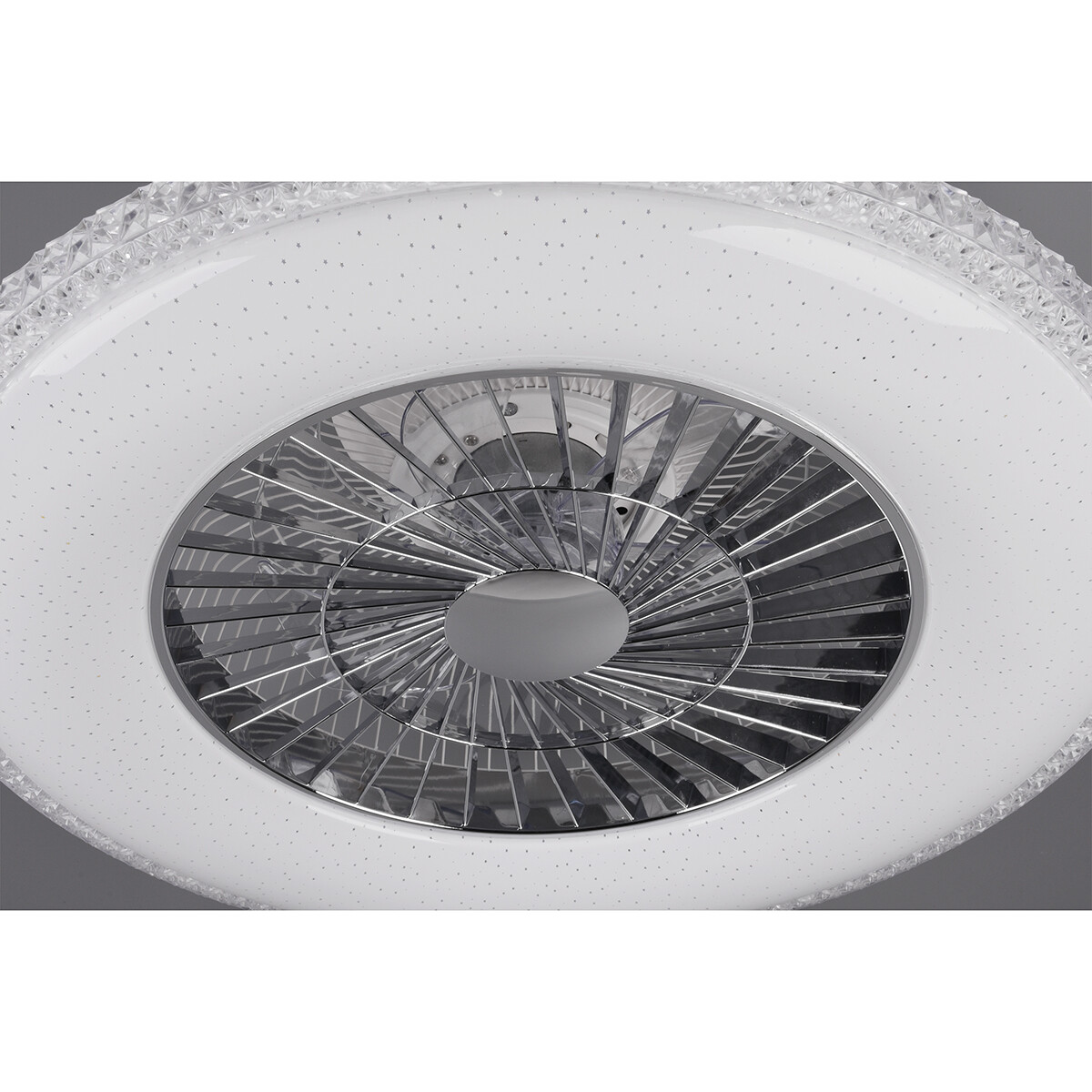 Plafonnier LED avec ventilateur - Ventilateur de Plafond - Trion Haron - 40W - Télécommande - Couleur de lumière ajustable - Dimmable - Rond - Mat Chrome - Plastique