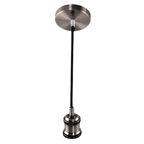 Suspension LED - Luminaire Suspendu - Industriel - Rond - Mat Chrome Aluminium - E27