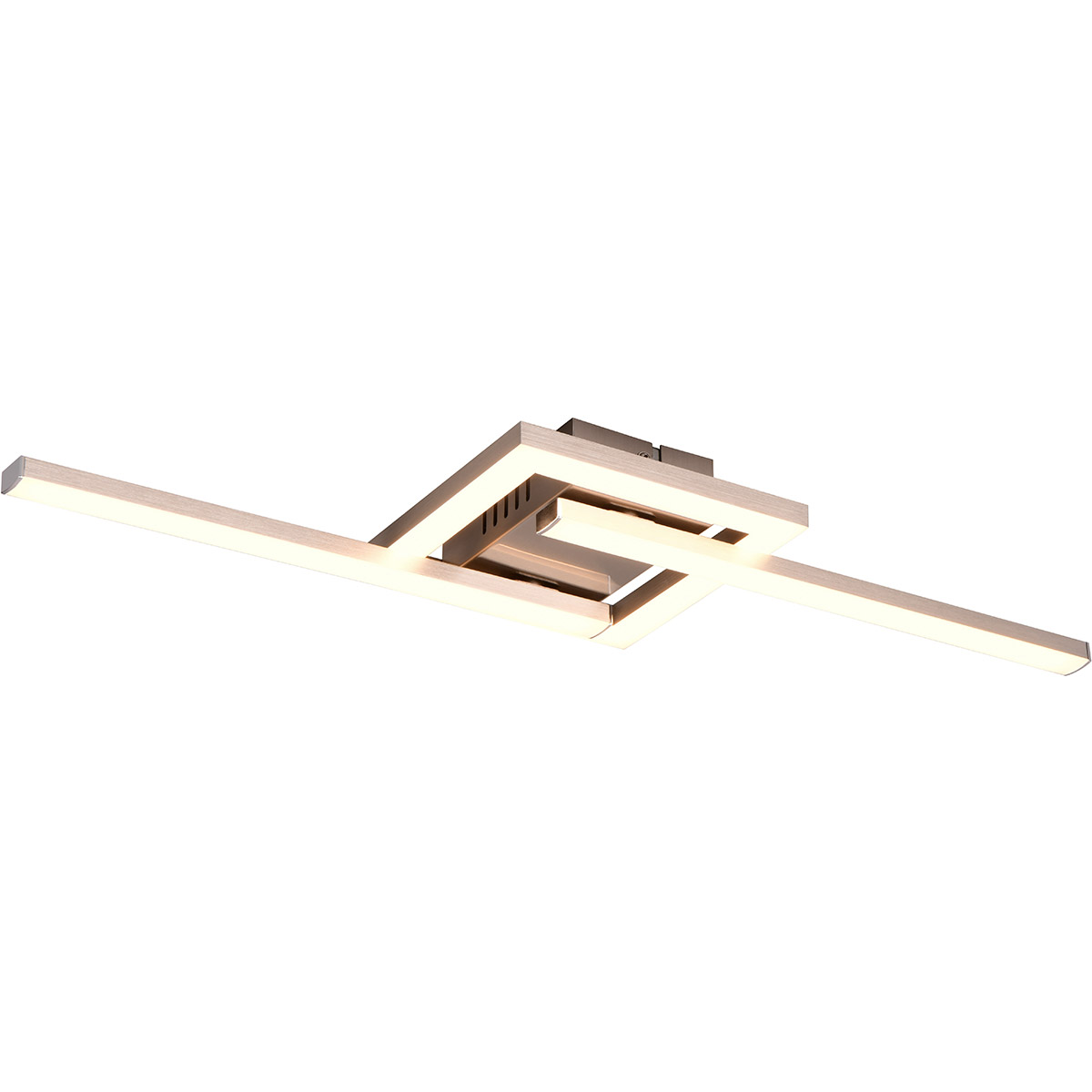 LED Plafonnier - Éclairage de Plafond - Trion Aile - 17W - Blanc Chaud 3000K - Orientable - Nickel Mat - Métal