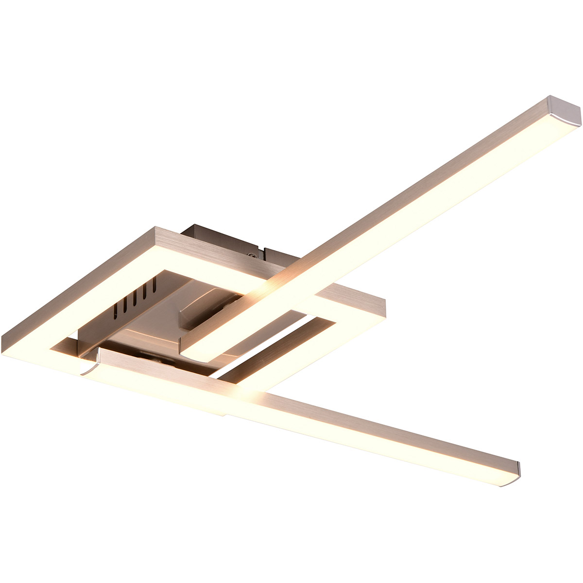 LED Plafonnier - Éclairage de Plafond - Trion Aile - 17W - Blanc Chaud 3000K - Orientable - Nickel Mat - Métal