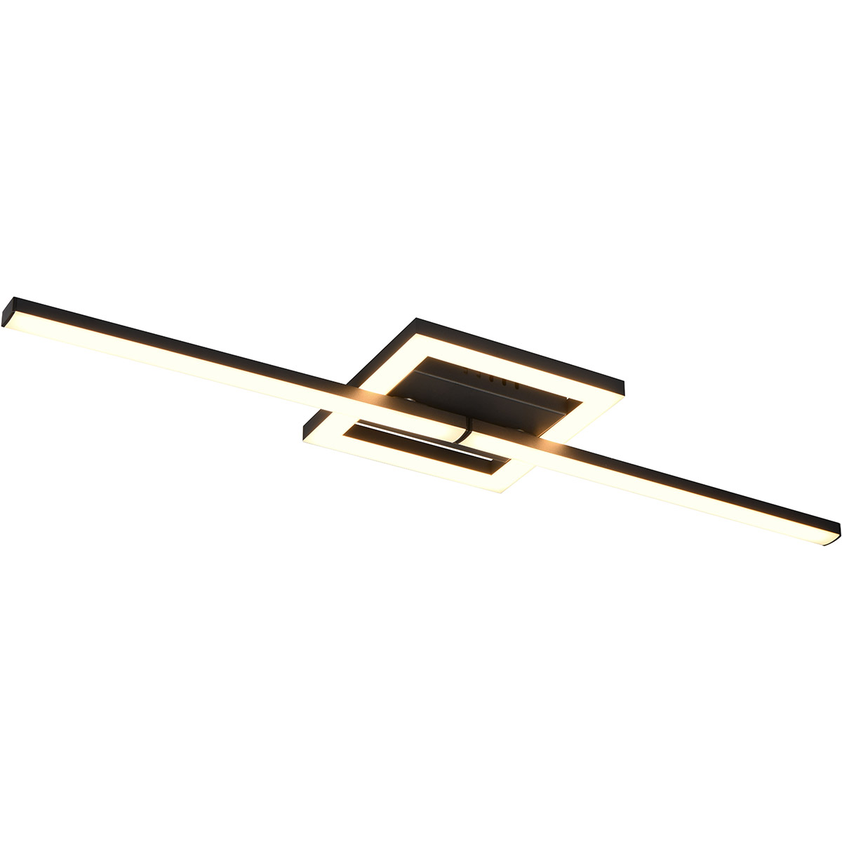 LED Plafonnier - Éclairage de Plafond - Trion Aile - 17W - Blanc Chaud 3000K - Orientable - Noir Mat - Métal