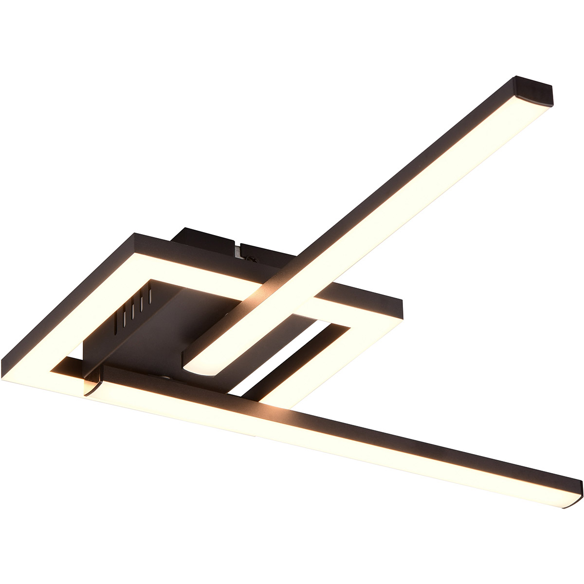 LED Plafonnier - Éclairage de Plafond - Trion Aile - 17W - Blanc Chaud 3000K - Orientable - Noir Mat - Métal