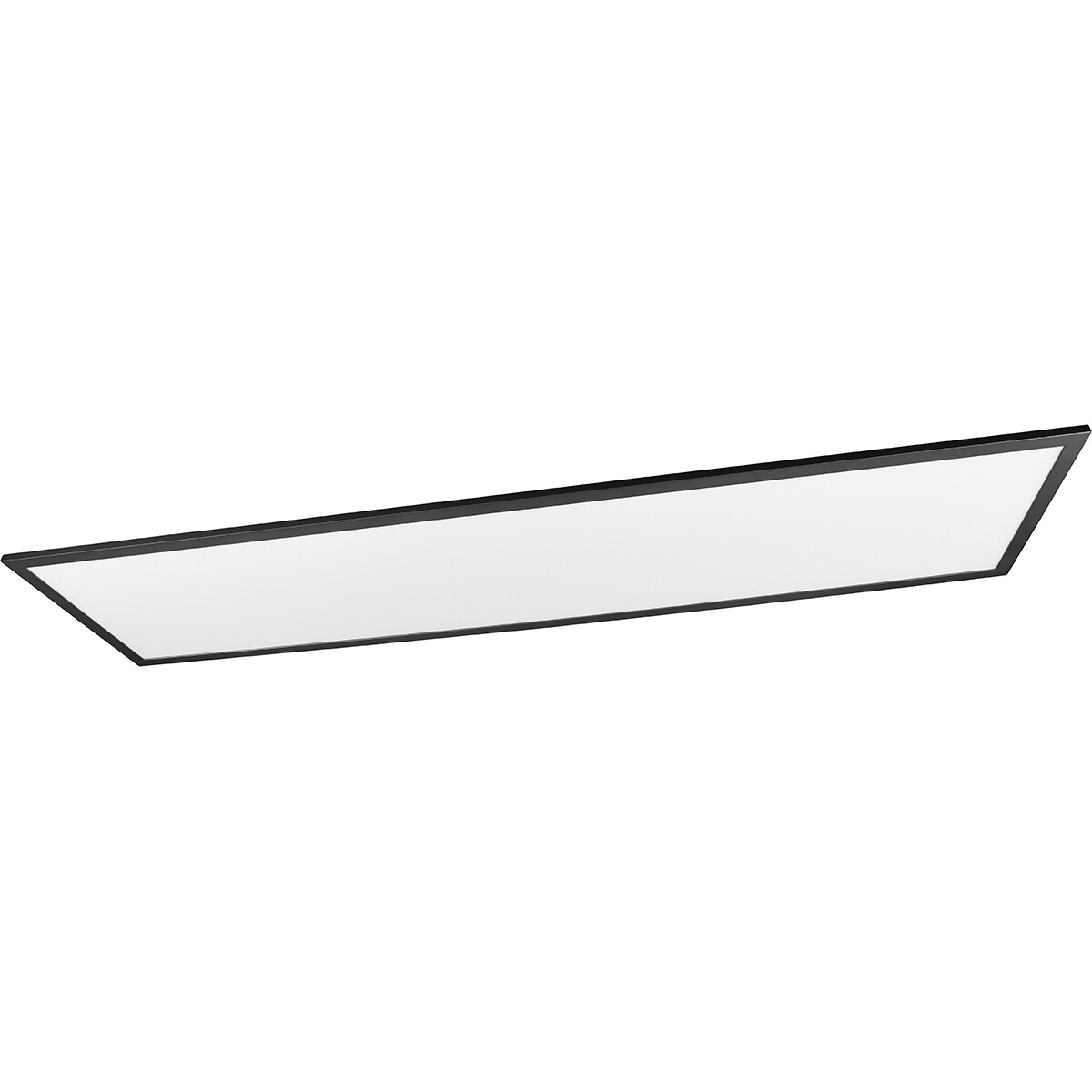 Plafonnier LED - Éclairage de Plafond - Trion Alina - 34W - Blanc Chaud 3000K - Mat Noir - Aluminium - 120cm