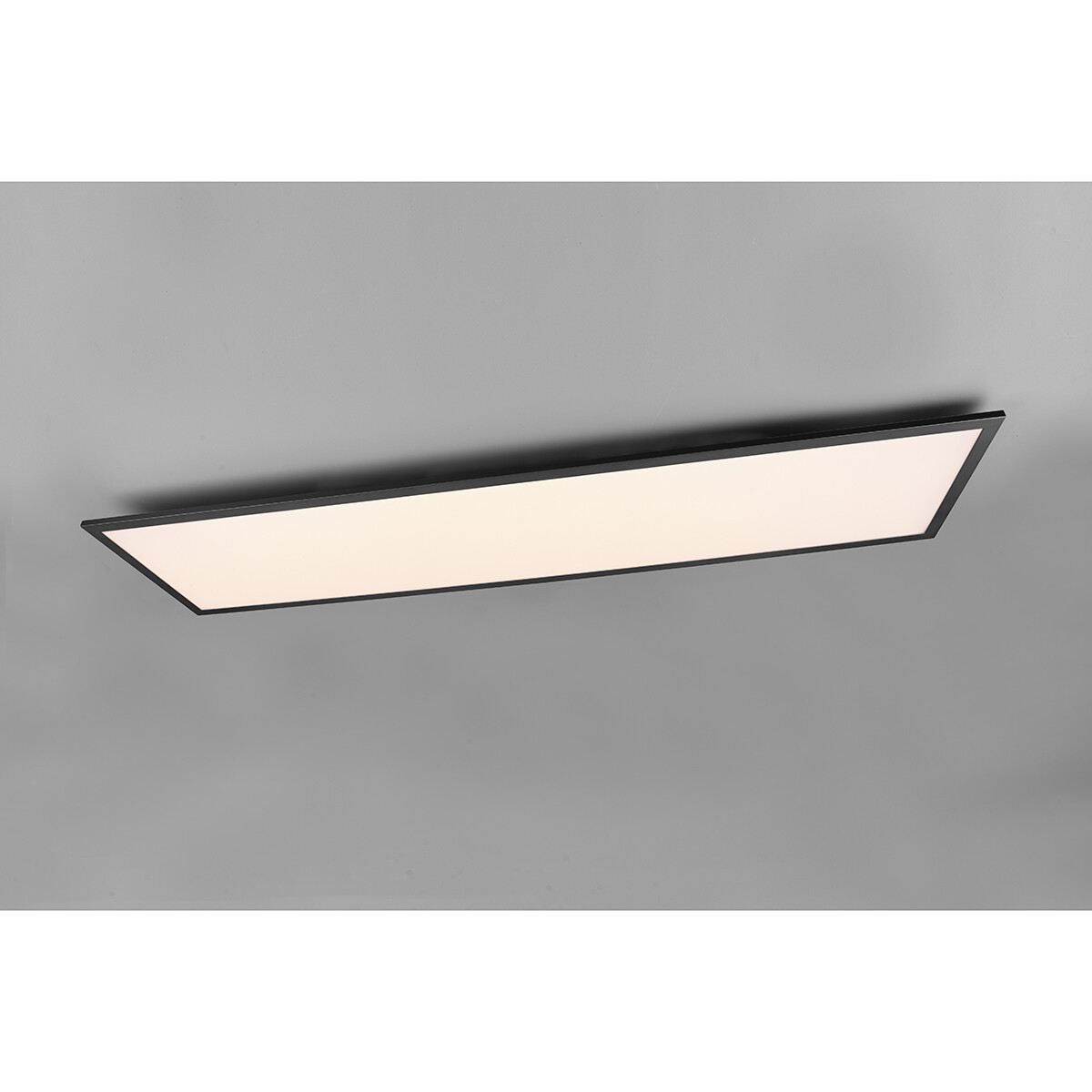 Plafonnier LED - Éclairage de Plafond - Trion Alina - 34W - Blanc Chaud 3000K - Mat Noir - Aluminium - 120cm