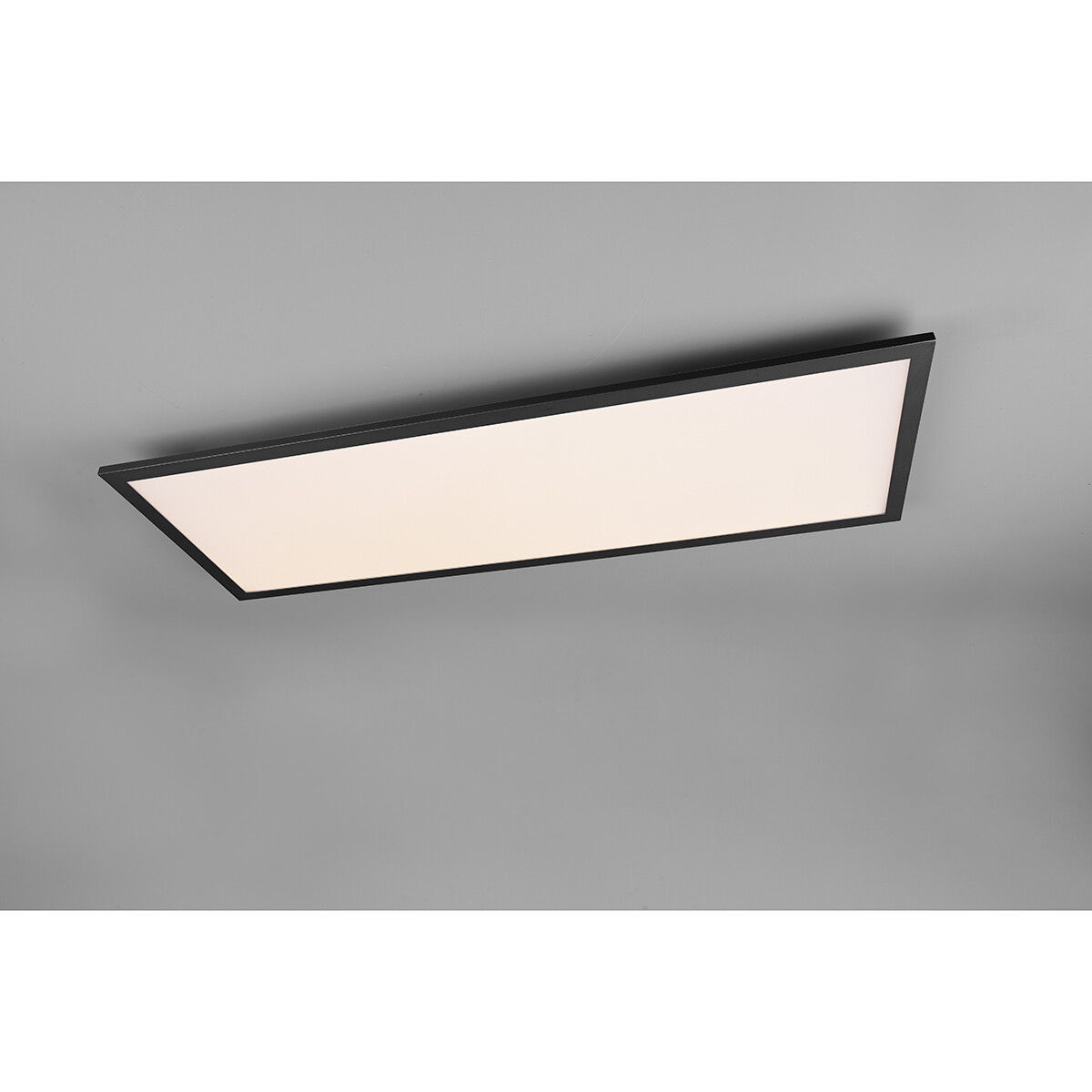 Plafonnier LED - Éclairage de Plafond - Trion Alina - 34W - Blanc Chaud 3000K - Mat Noir - Aluminium - 80cm