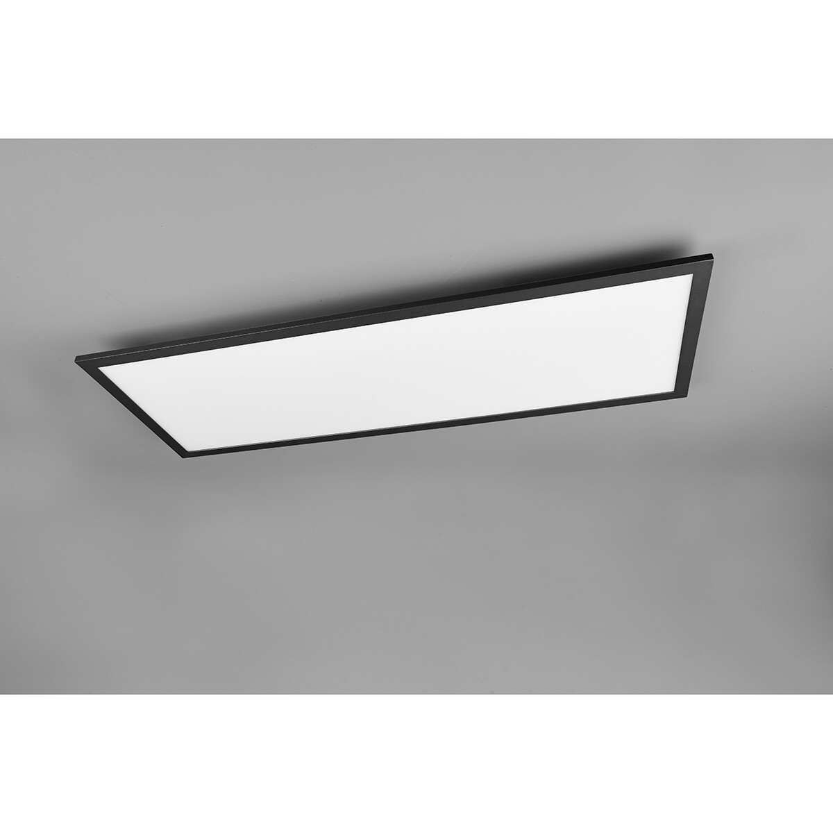 Plafonnier LED - Éclairage de Plafond - Trion Alina - 34W - Blanc Chaud 3000K - Mat Noir - Aluminium - 80cm