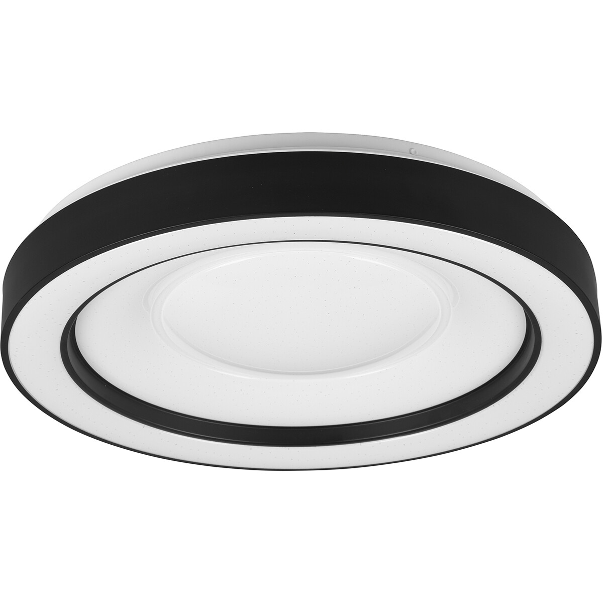 Plafonnier LED - Éclairage de Plafond - Trion Aroma - 22W - RGBW - Dimmable - Couleur de lumière ajustable - Télécommande - Lumière Étoile - Rond - Mat Noir - Plastique