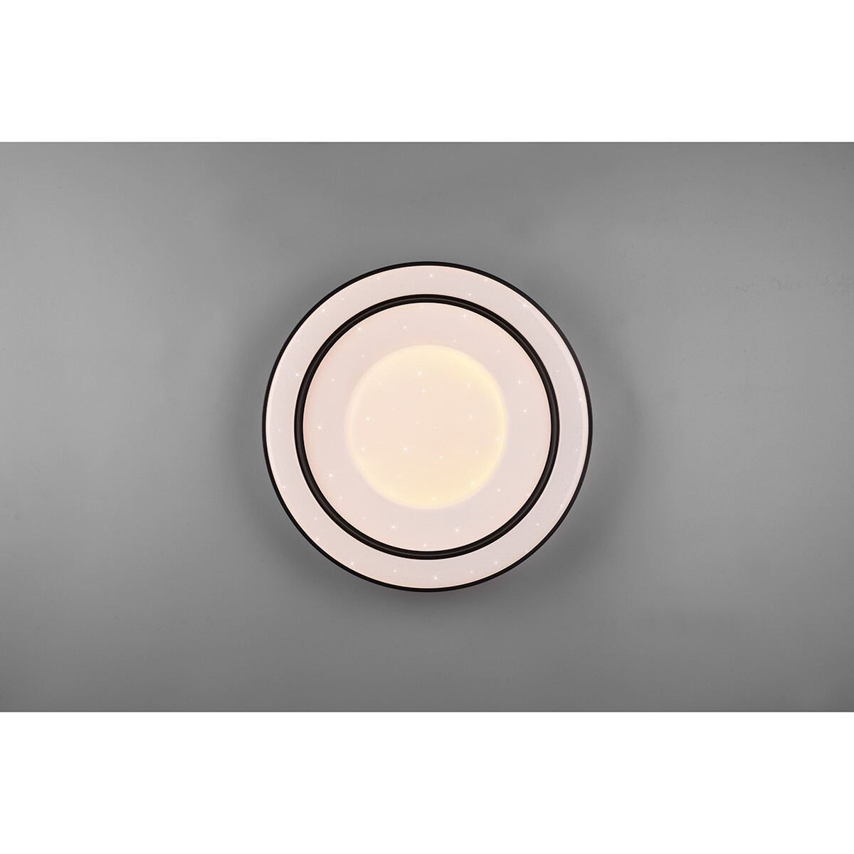 Plafonnier LED - Éclairage de Plafond - Trion Aroma - 22W - RGBW - Dimmable - Couleur de lumière ajustable - Télécommande - Lumière Étoile - Rond - Mat Noir - Plastique