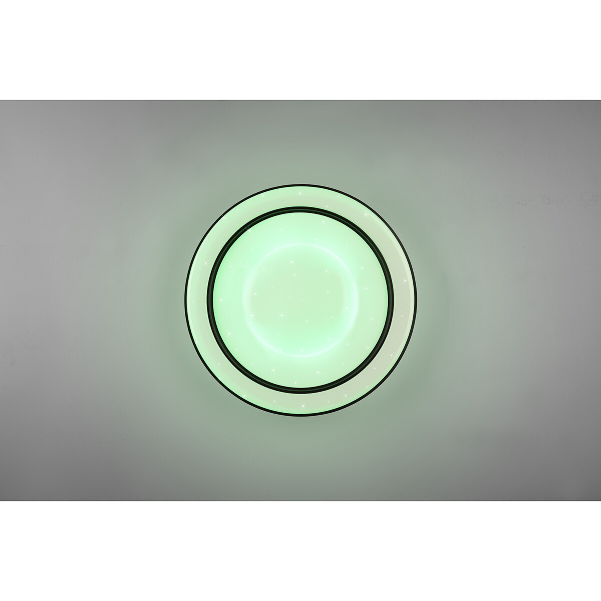 Plafonnier LED - Éclairage de Plafond - Trion Aroma - 22W - RGBW - Dimmable - Couleur de lumière ajustable - Télécommande - Lumière Étoile - Rond - Mat Noir - Plastique