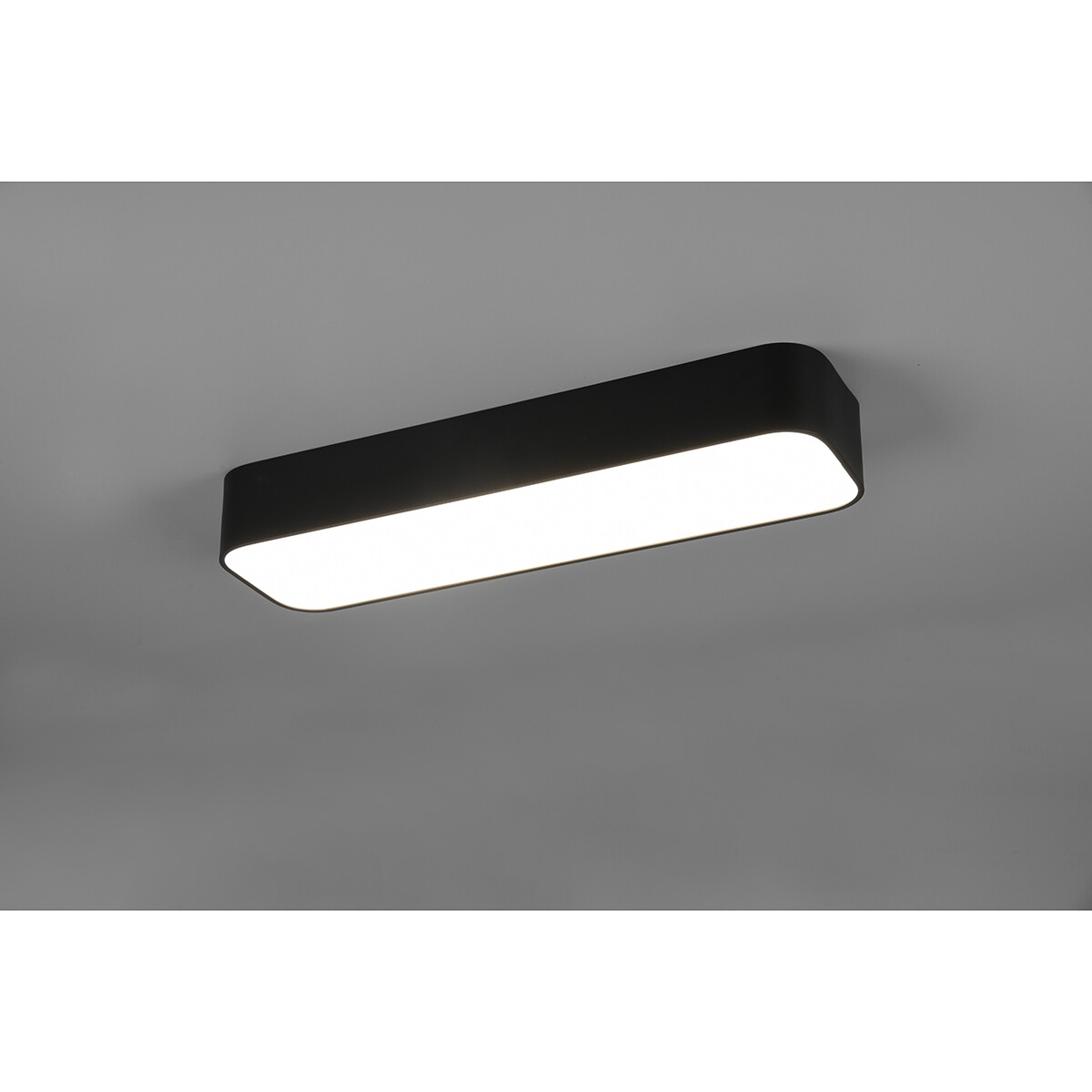 Plafonnier LED - Éclairage de Plafond - Trion Astinto - 21W - Couleur de lumière ajustable - Dimmable - Rectangle - Mat Noir - Aluminium